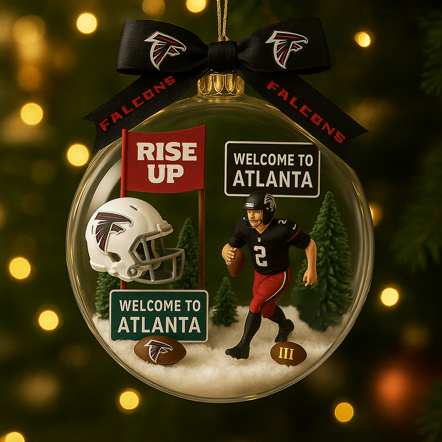 ATL x NFL Commemorative Christmas Ornament DatND DVT