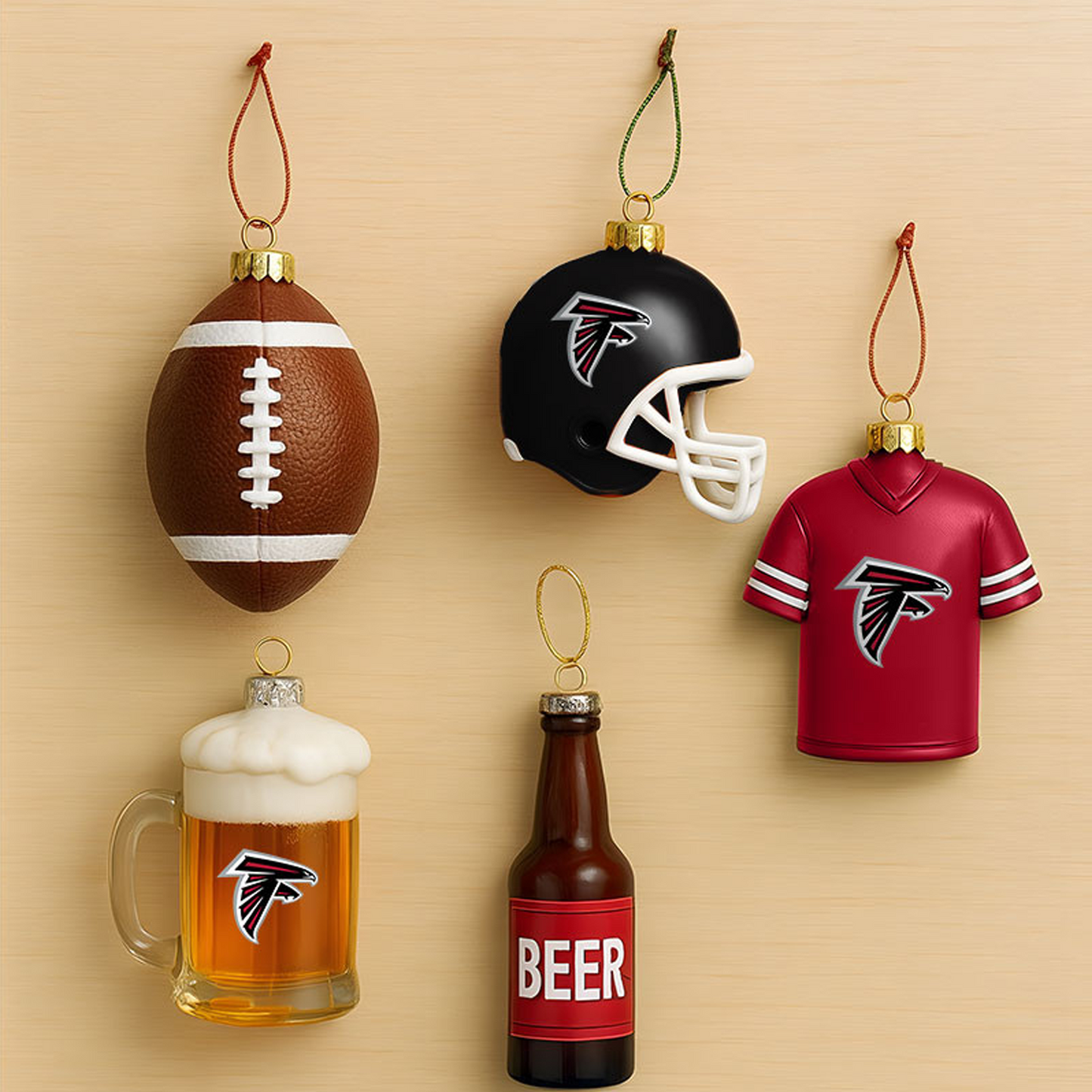 ATL x NFL Football Combo Set 5 Acrylic Ornament For Home Decor DatND DVT