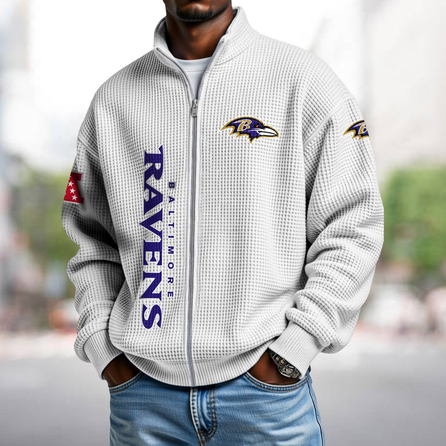 BAL x NFL Waffle Zip-Up Sweatshirt DATND TANTD