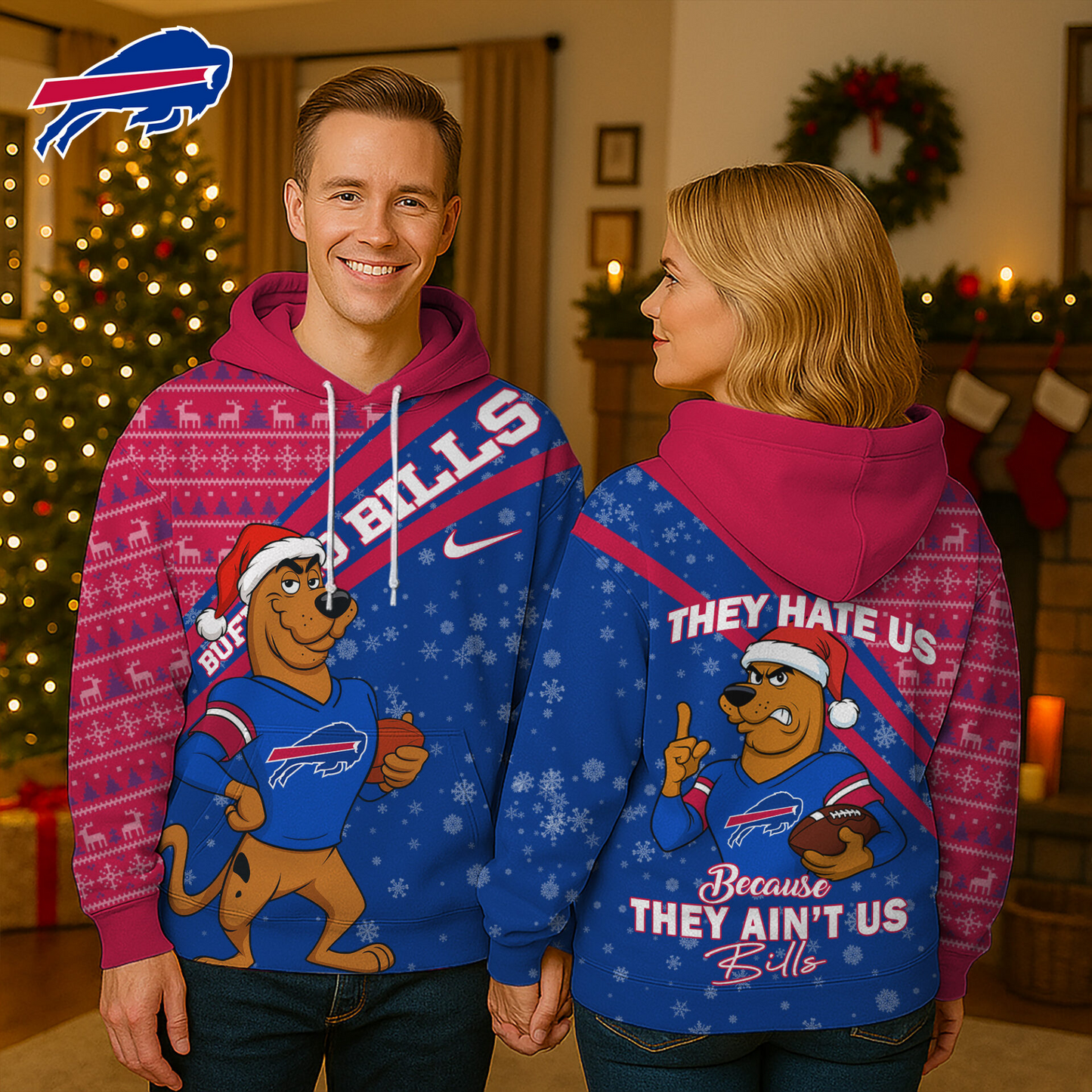 BB Premium NFL Funny Christmas Scooby Doo 3D Hoodie DDT CTND