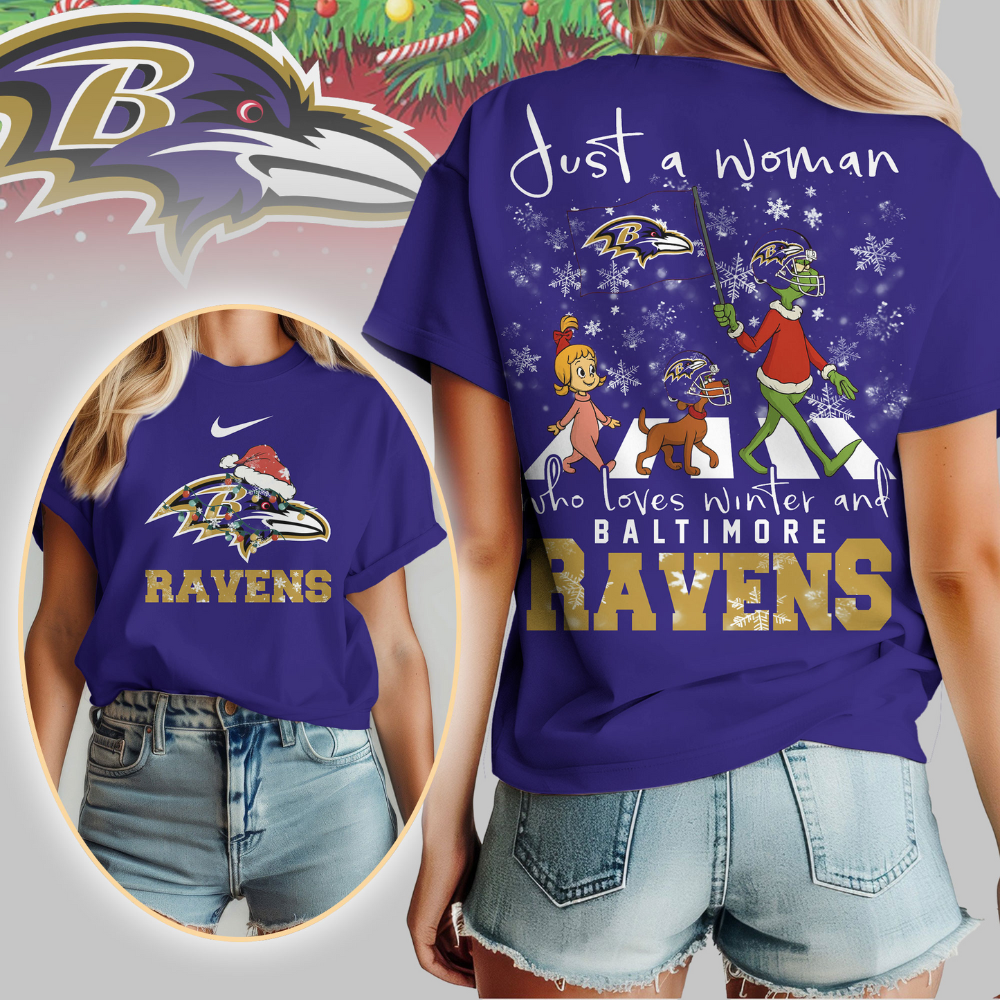 BR Premium NFL Just A Woman Who Loves Winter 3D Shirt DDT CTND