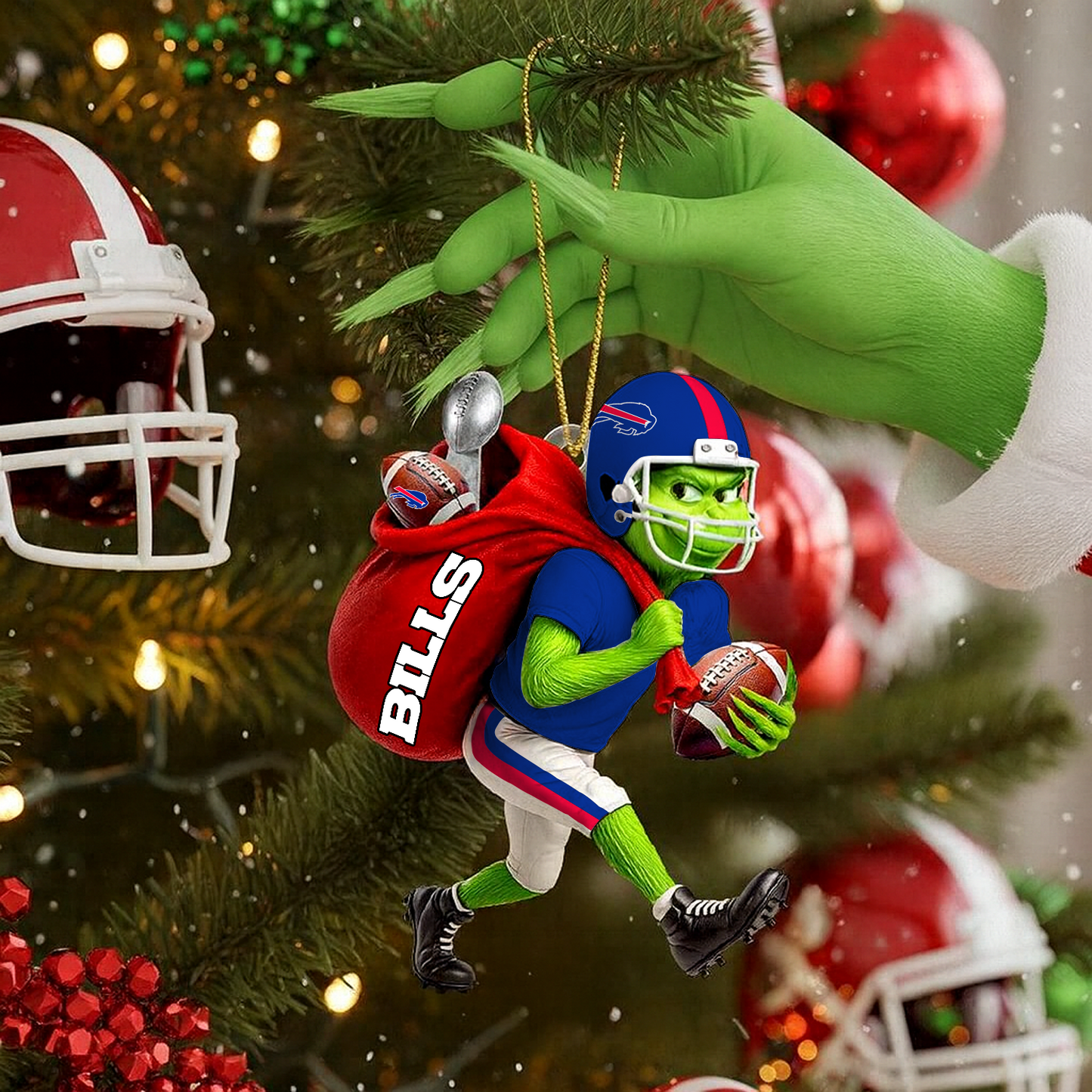 BUF x NFL Personalized Grinch Football Christmas DATND TANTD