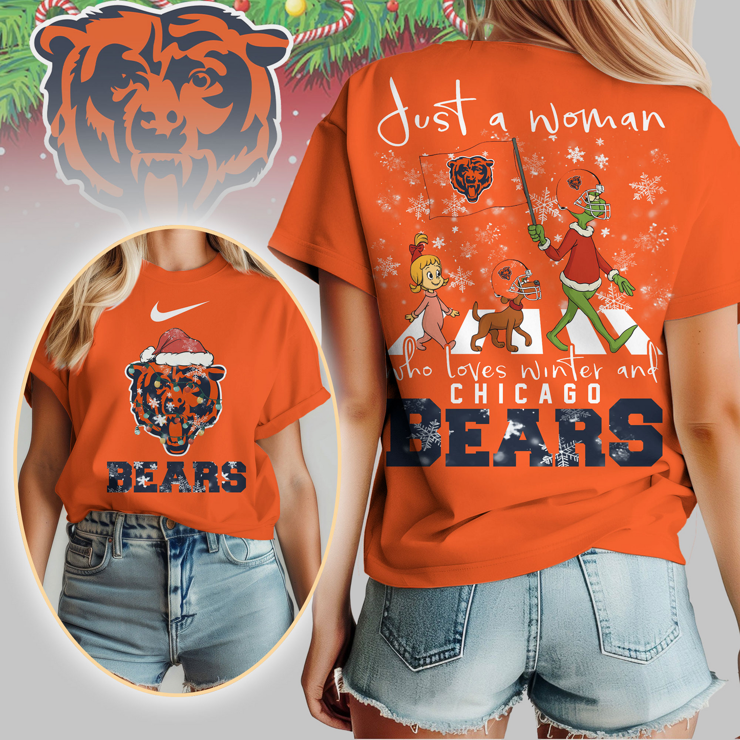 CHI Premium NFL Just A Woman Who Loves Winter 3D Shirt DDT CTND