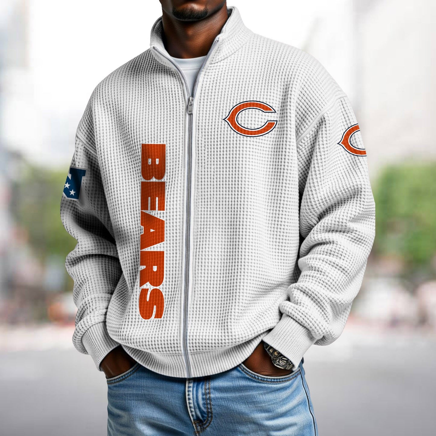 CHI x NFL Waffle Zip-Up Sweatshirt DATND TANTD