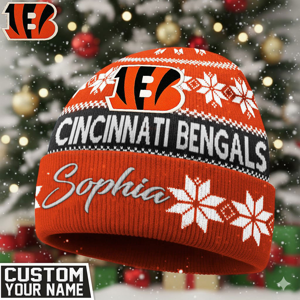 CIN Premium NFL Personalized Football Beanie Hat DDT NTL