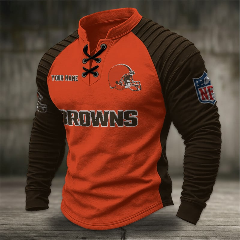 CLE x NFL Men Stand Collar Long Sleeve Top DDT CTND