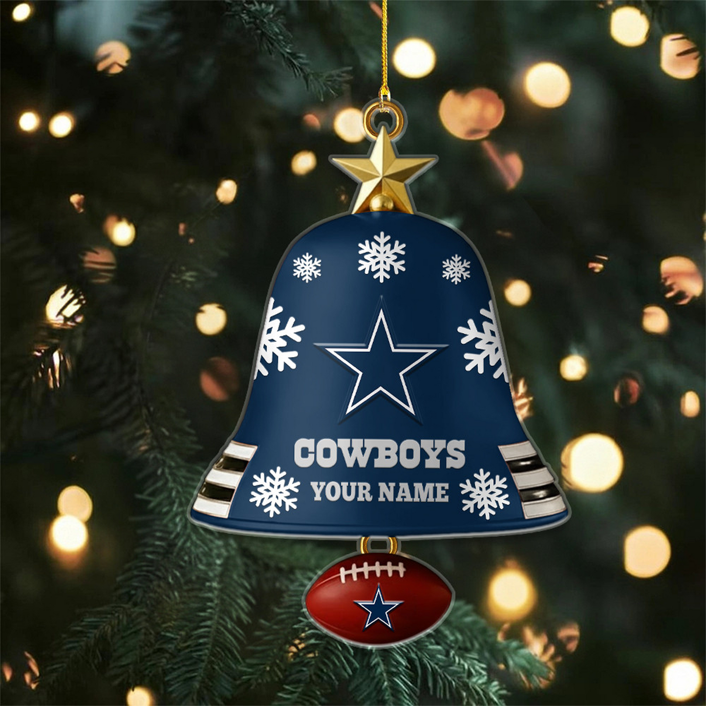 DAL x NFL Christmas Bell Ornament Custom Any Name DatND DVT