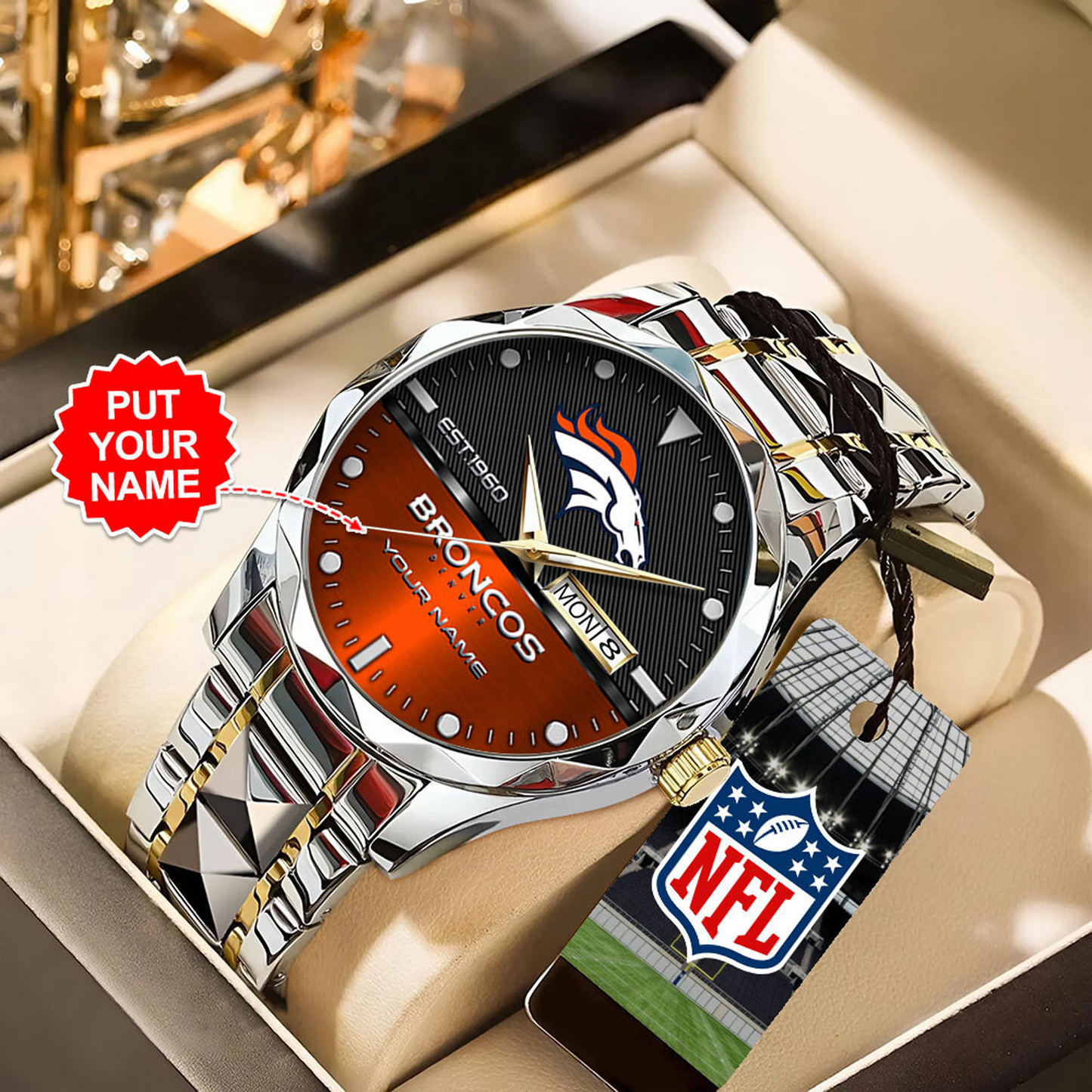 DEN x NFL Alloy Luxury Quartz Watch DATND TANTD