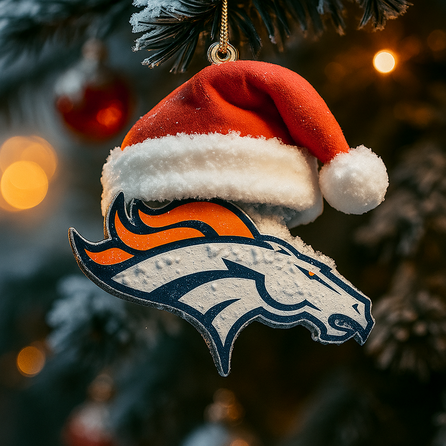 DEN x NFL Santa Hat Christmas Ornament 0811 DatND DVT