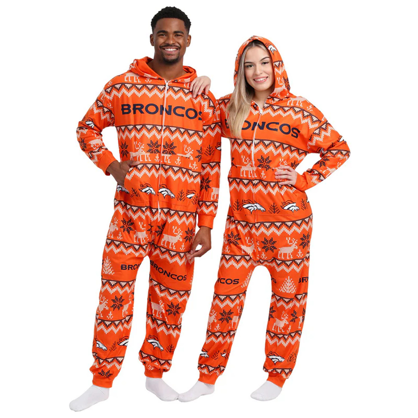 DEN x NFL Ugly Pattern One Piece Pajamas DATND TANTD