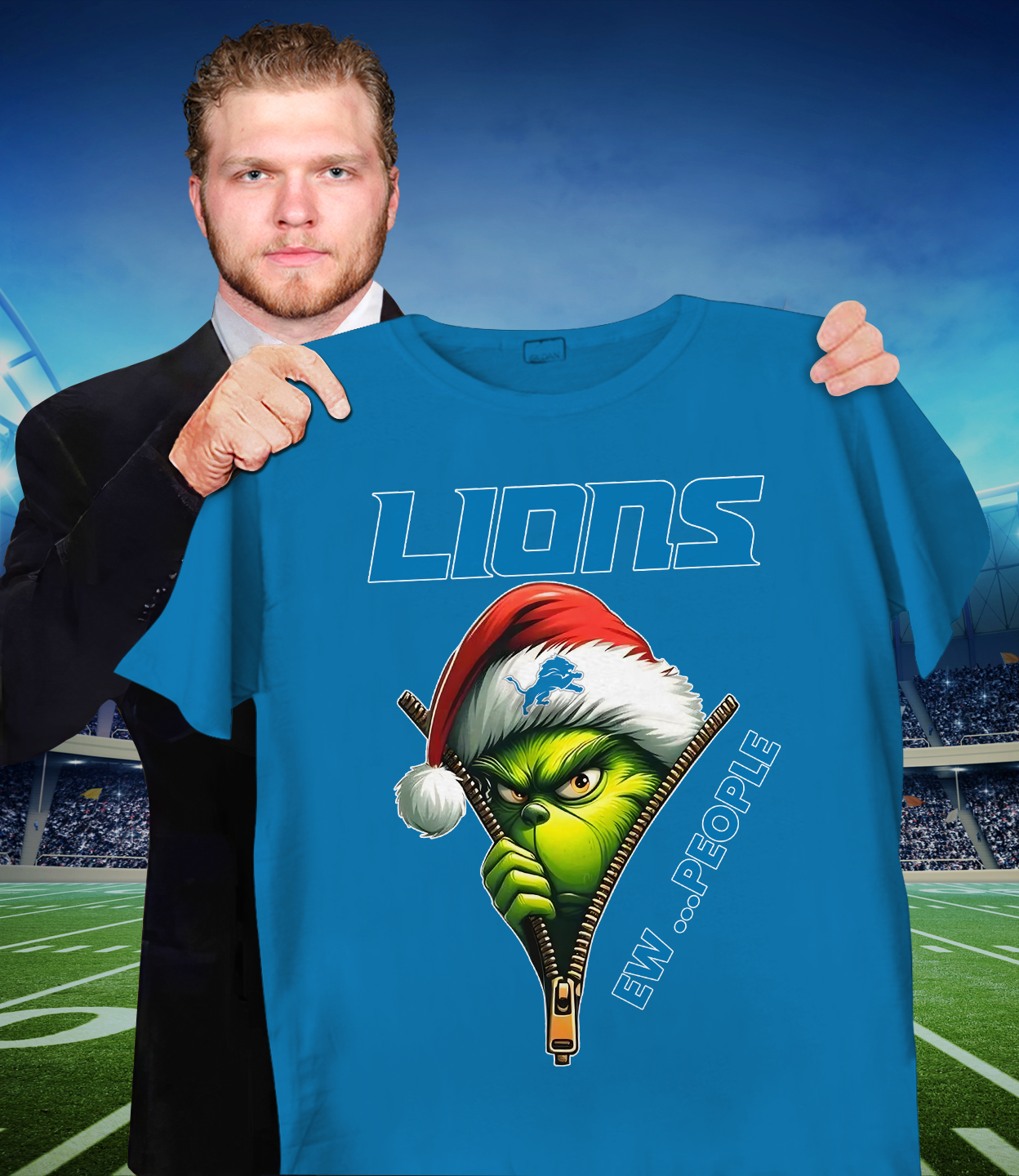 DET x NFL Christmas T-Shirt DATND TANTD 151125