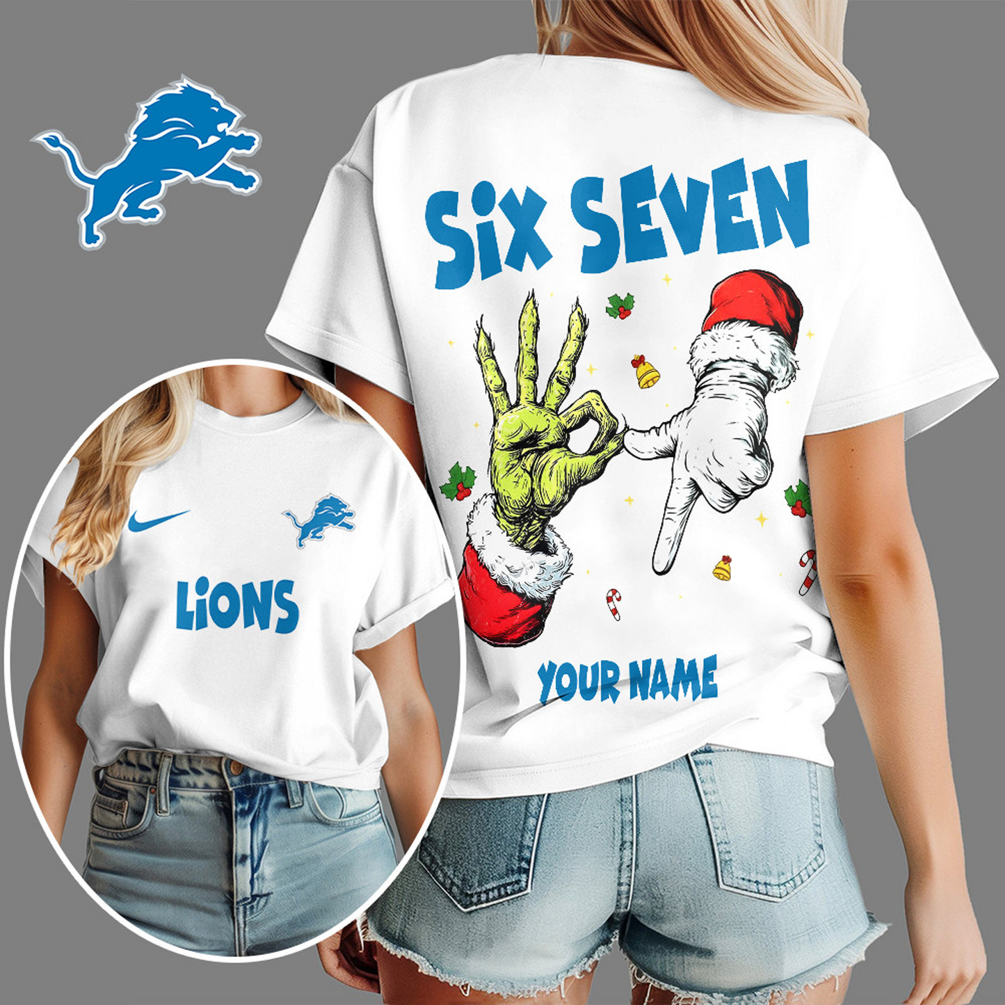DET x NFL Funny Six Seven Hot Trend Tshirt Custom Any Name DATND TANTD