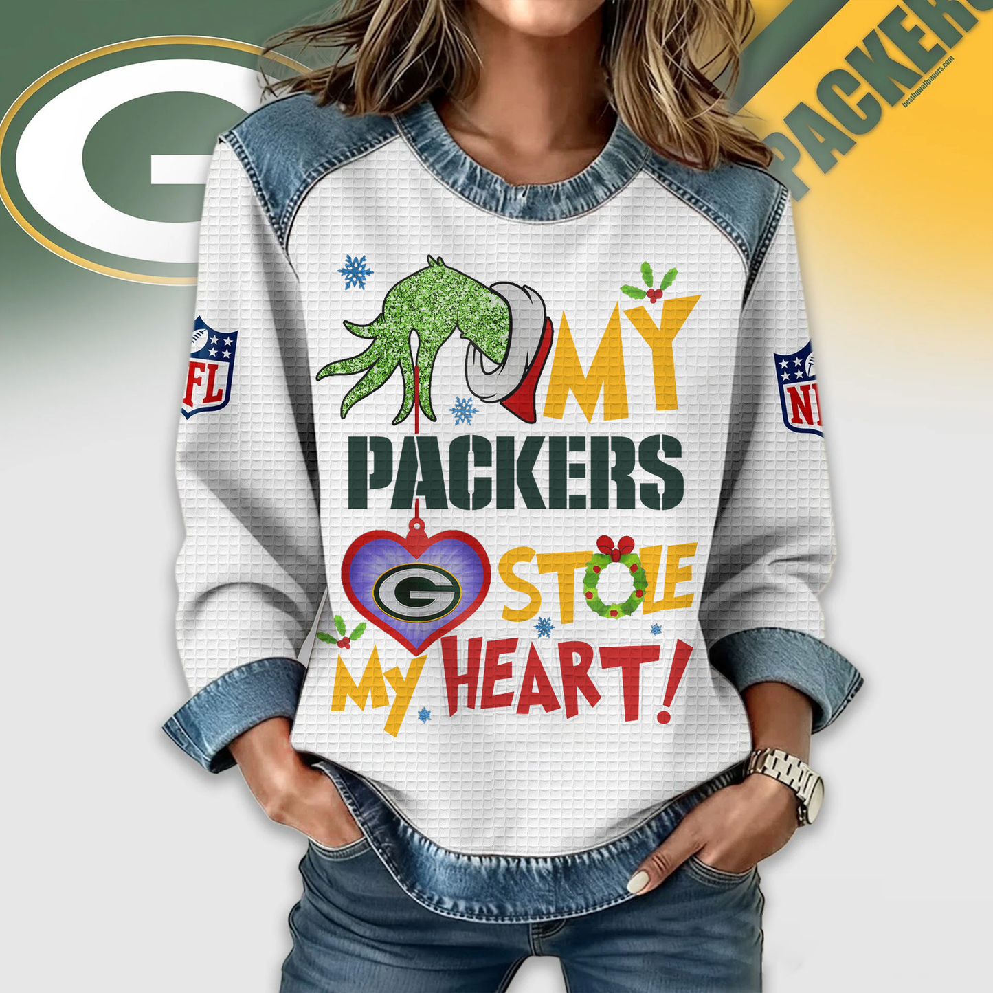 GBP Premium NFL Grinch Womenƒ??s Casual Sweatshirt DDT 081125 NTL