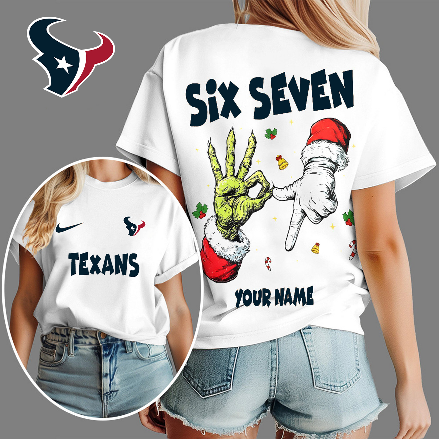 HOU x NFL Funny Six Seven Hot Trend Tshirt Custom Any Name DATND TANTD