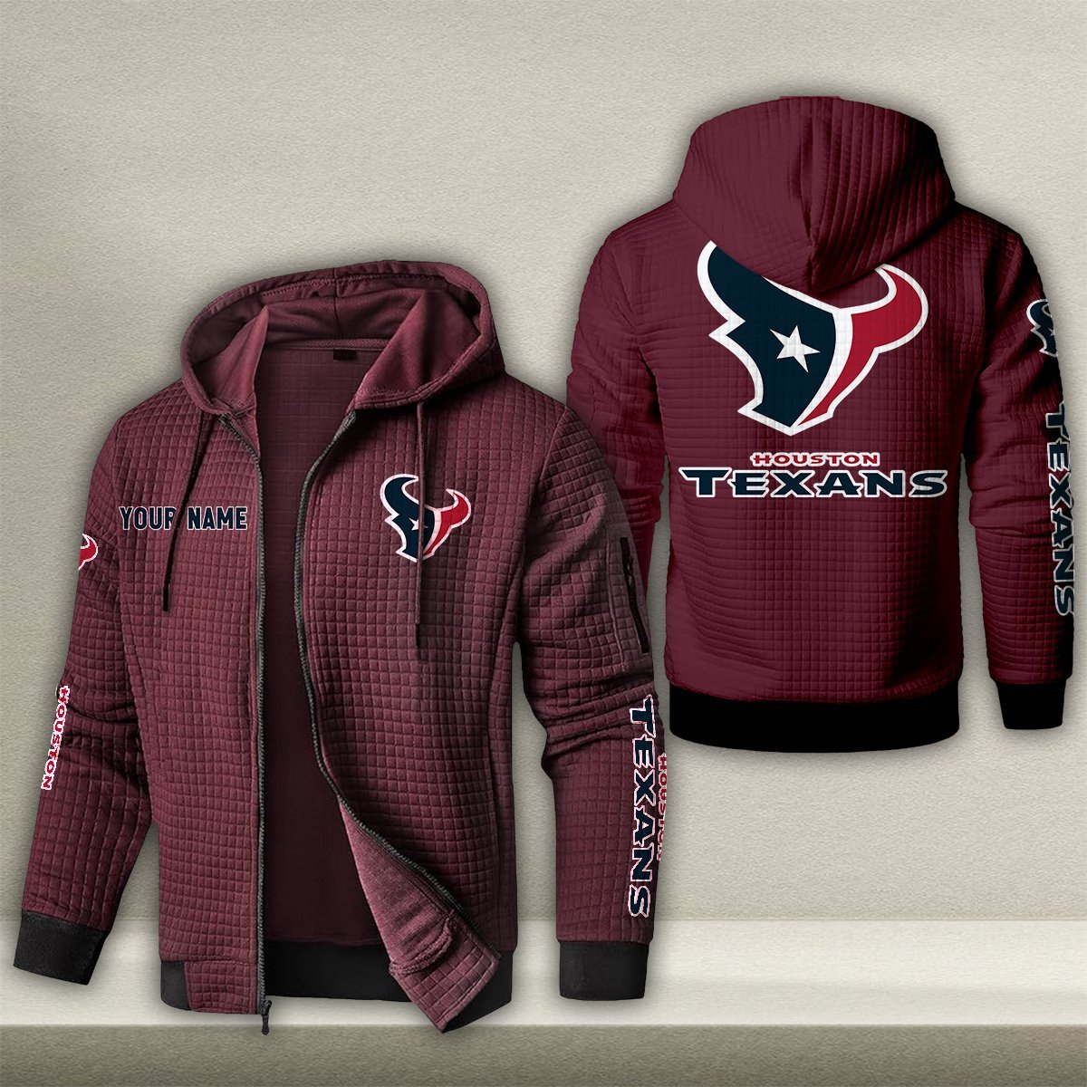 HOU x NFL Quilted Zip Hoodie DatND DVT