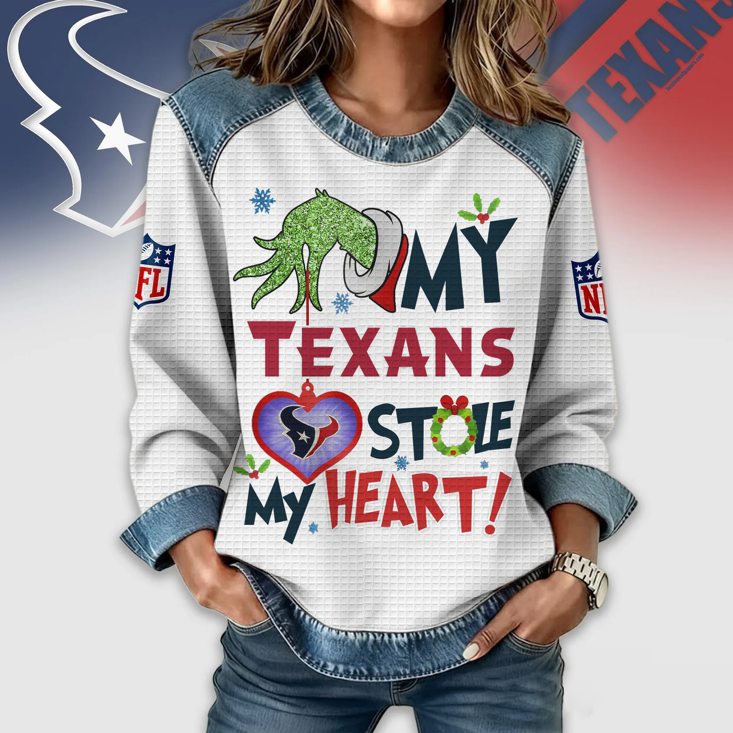 HT Premium NFL Grinch Womenƒ??s Casual Sweatshirt DDT 081125 NTL