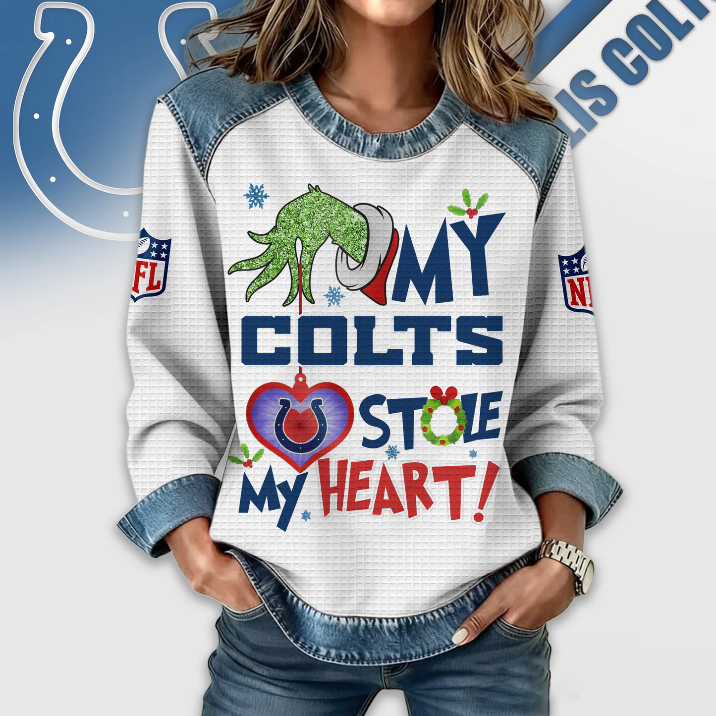 IC Premium NFL Grinch Womenƒ??s Casual Sweatshirt DDT 081125 NTL