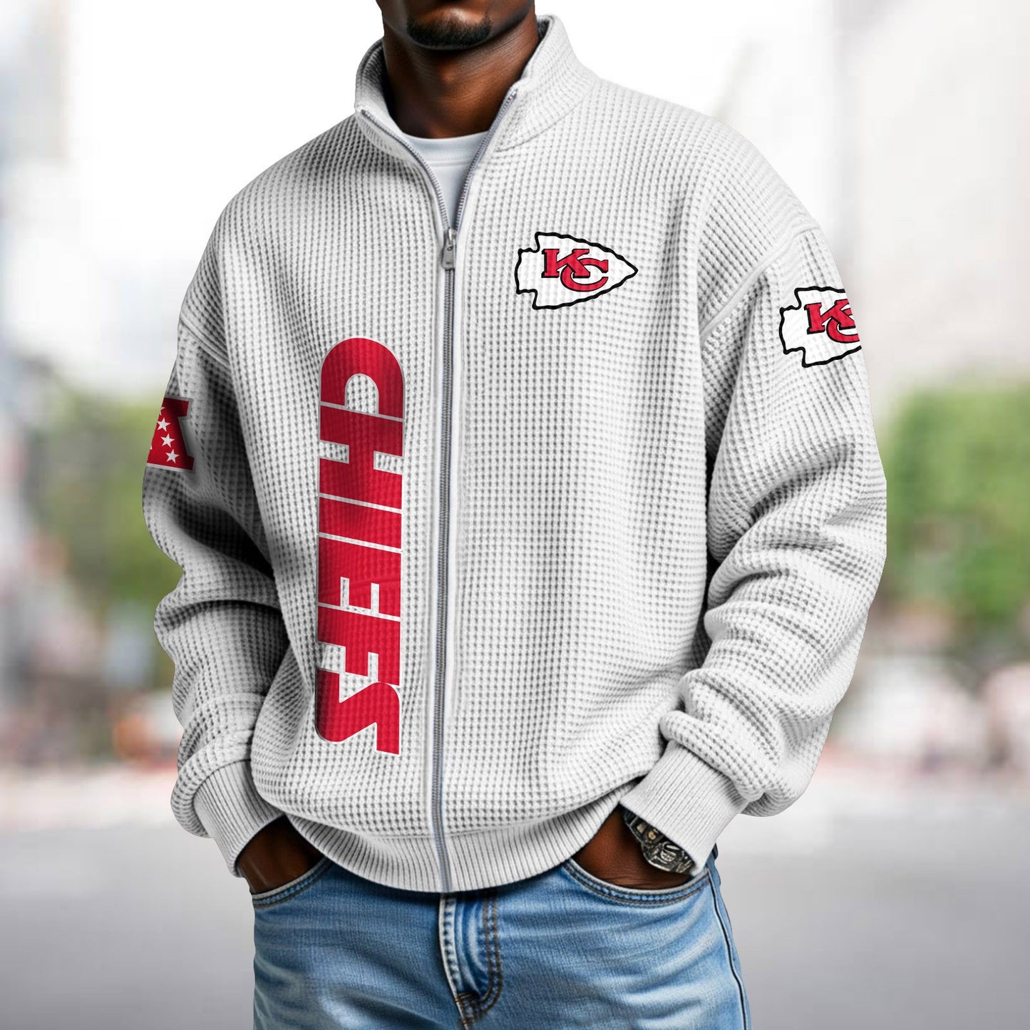 KC x NFL Waffle Zip-Up Sweatshirt DATND TANTD