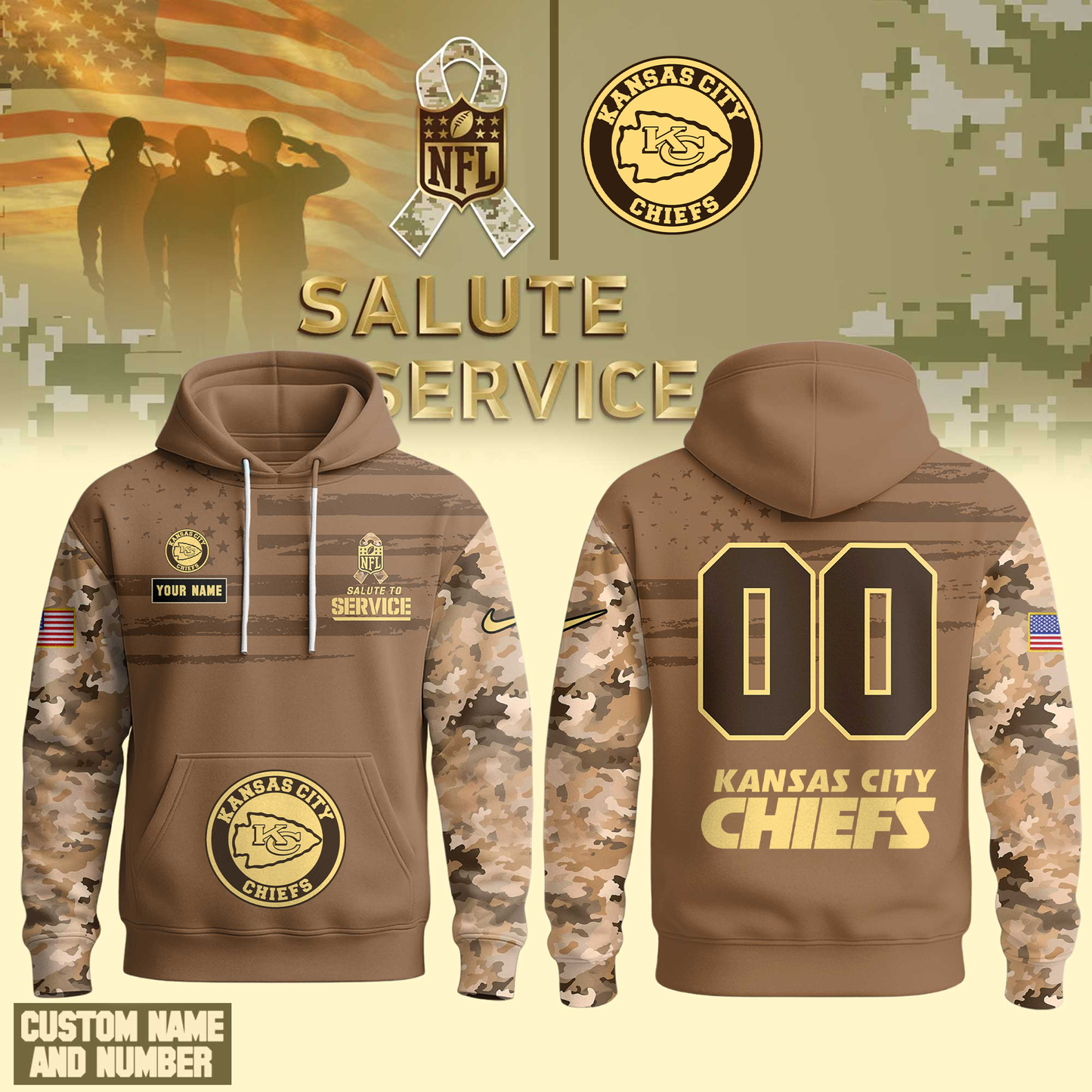 KCC Premium NFL Salute To Service Hoodie DDT NTL