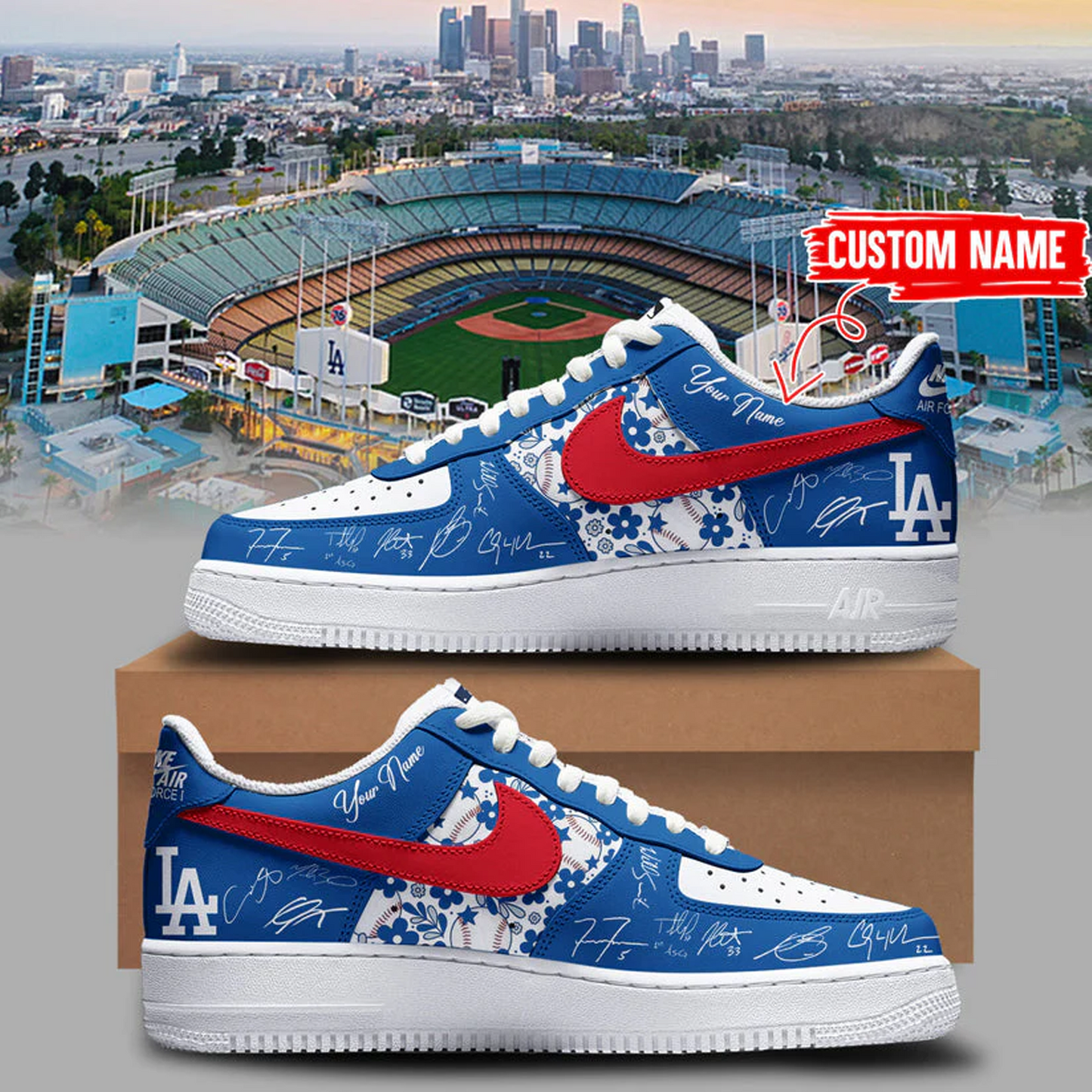 LAD x MLB Limited Edition Air Force Shoes Custom Name 20 DATND TANTD