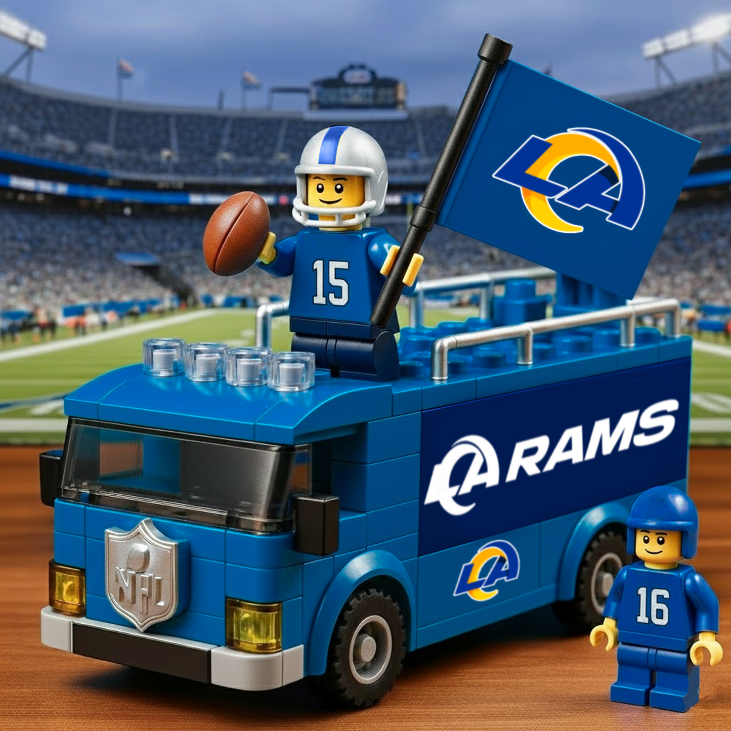 LAR x NFL Building Blocks Bus Toy Set DatND DVT