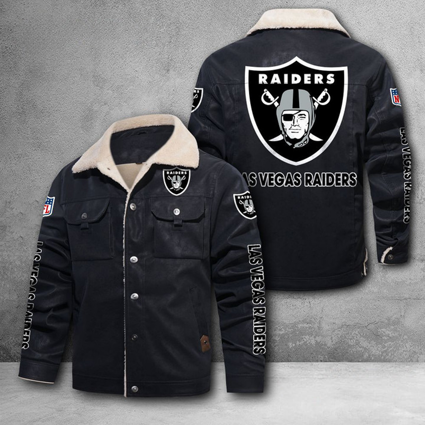 LV X NFL LEATHER JACKET DATND THUONGNH