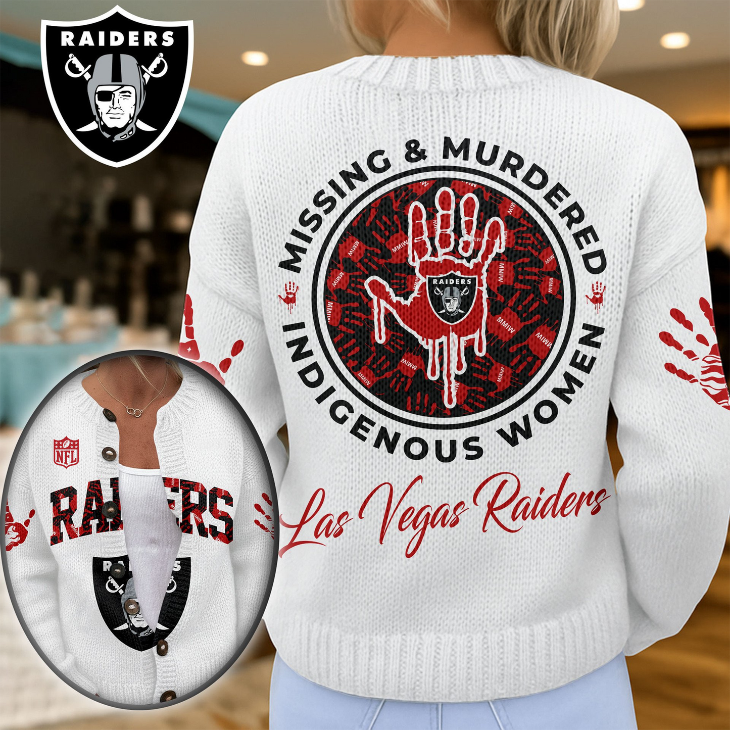 LVR Premium NFL Cozy Knit Cardigan DDT NTL