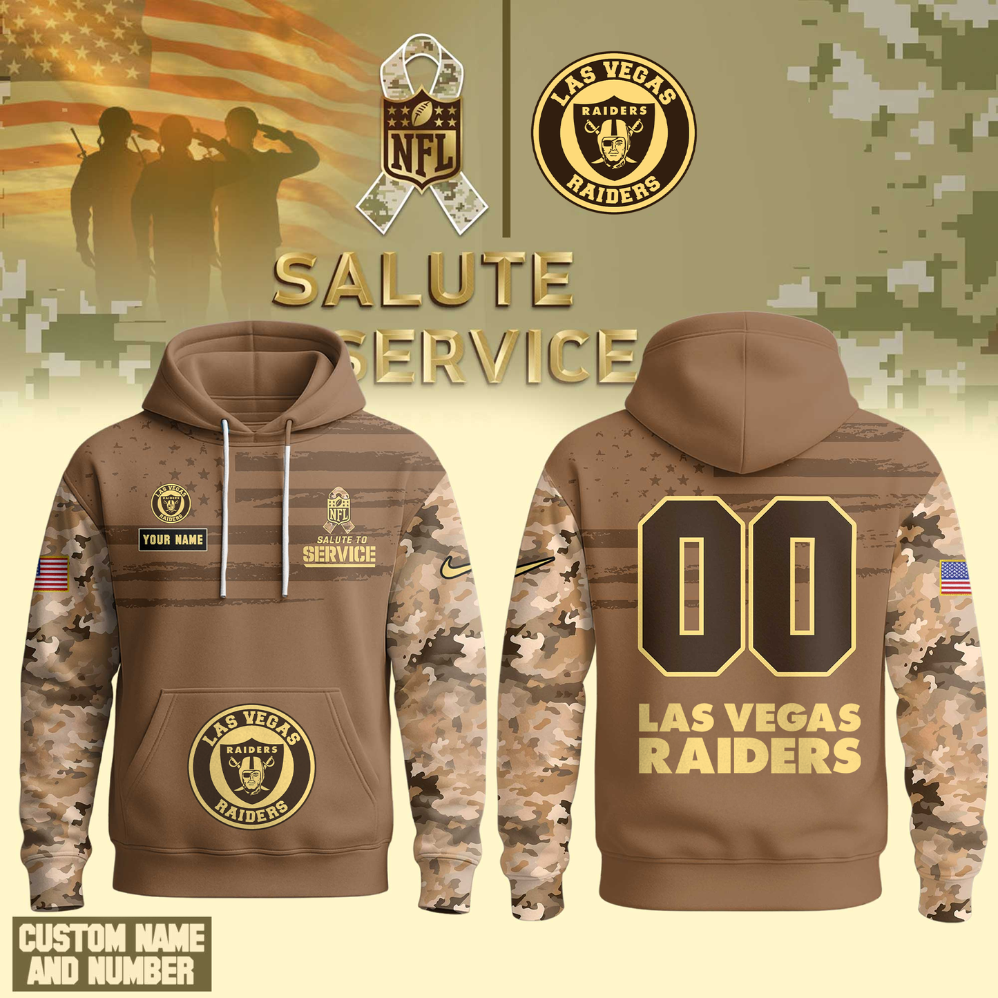 LVR Premium NFL Salute To Service Hoodie DDT NTL