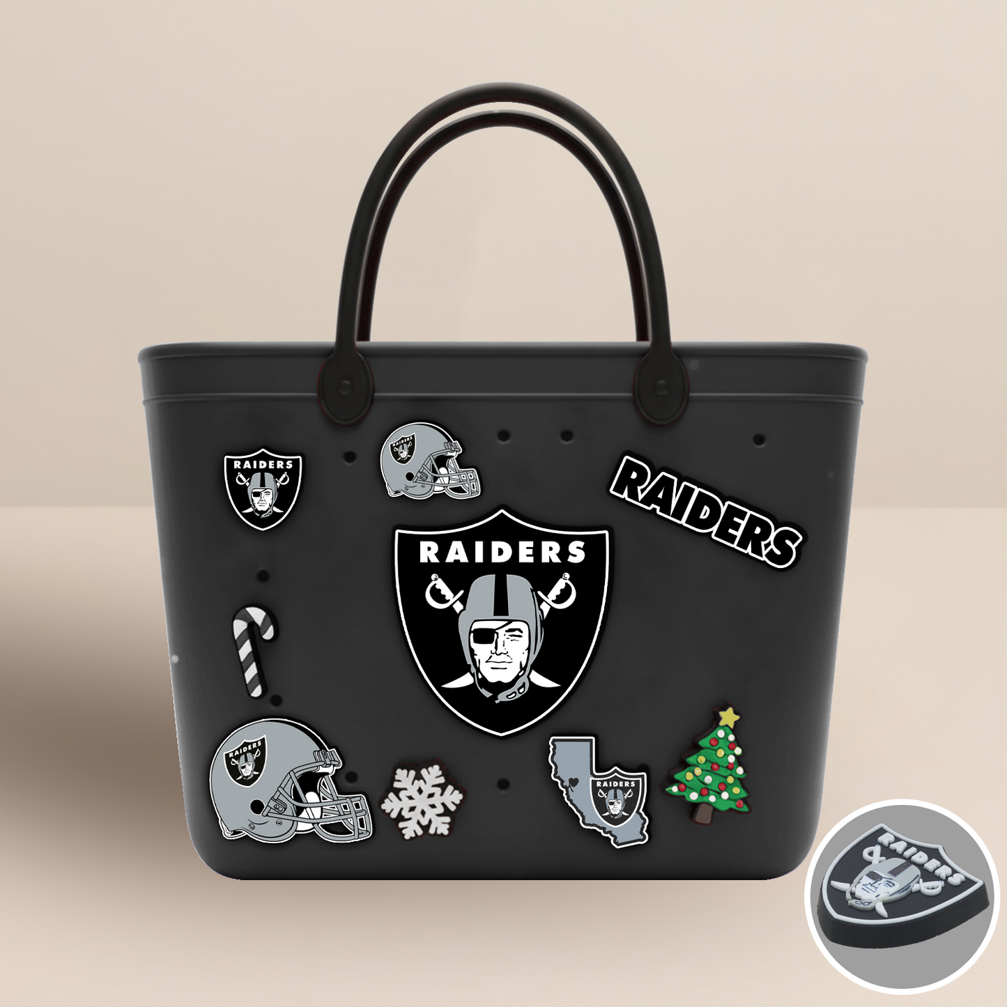 LVR x NFL Rubber Tote Bag with Team Charms DATND TANTD