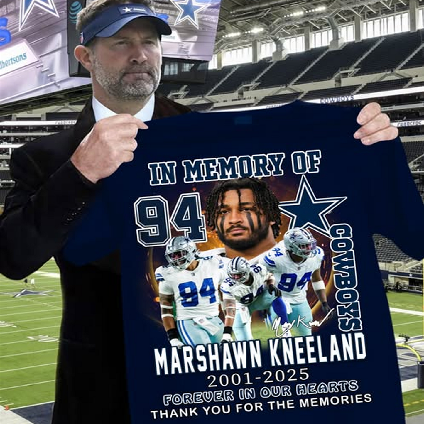 Limited Edition Cowboys Football R.I.P Marshawn Kneeland 2D Shirt DatND DVT