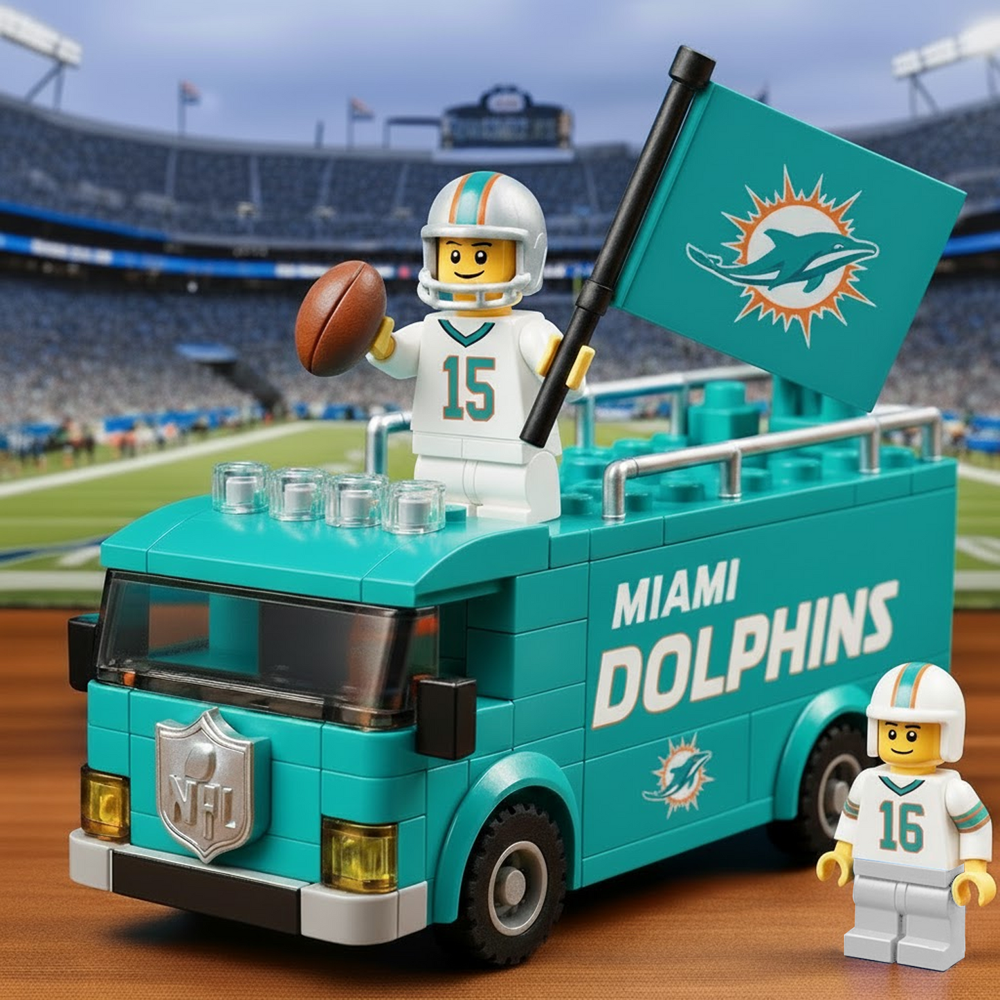 MIA x NFL Building Blocks Bus Toy Set DatND DVT