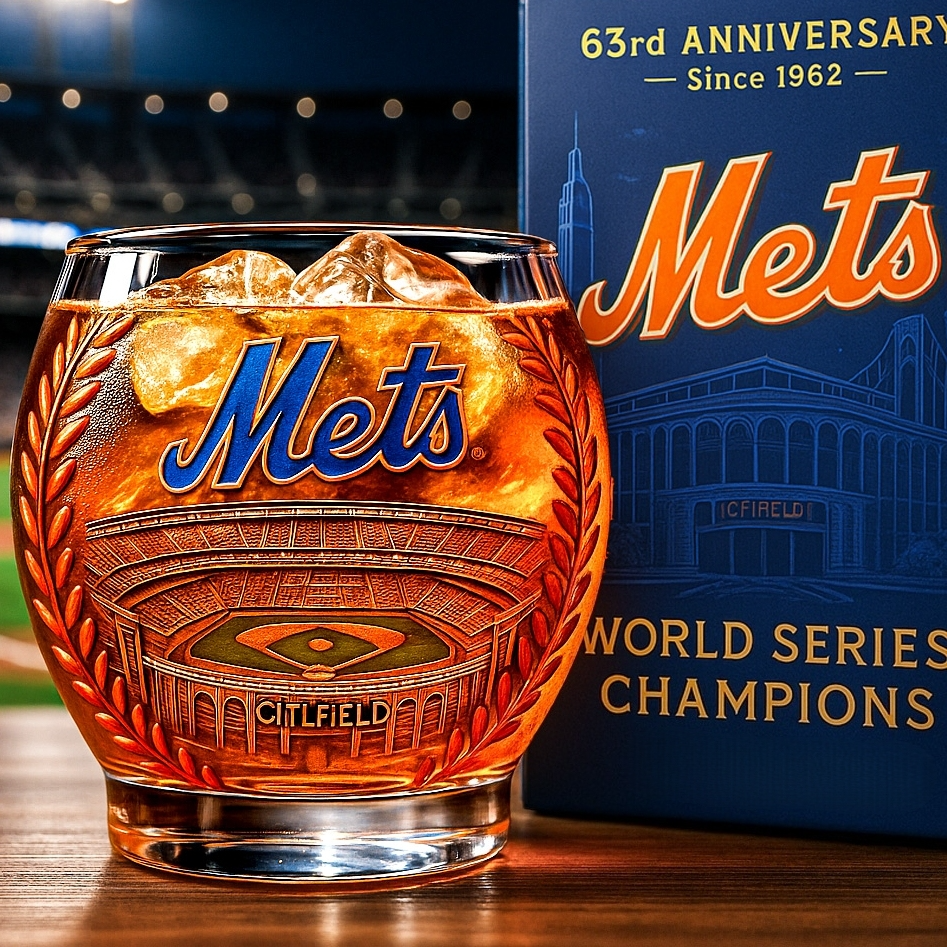 MLB TeamNew York Mets 63rd Anniversary Whiskey Glas V1 NAK