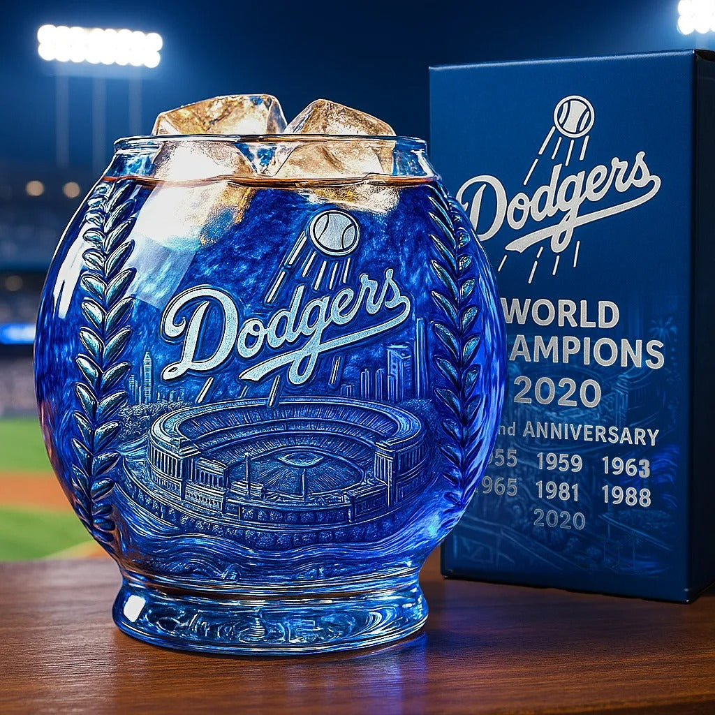 MLB Team Los Angeles Dodgers World Champions Whiskey Glass V1 NAK