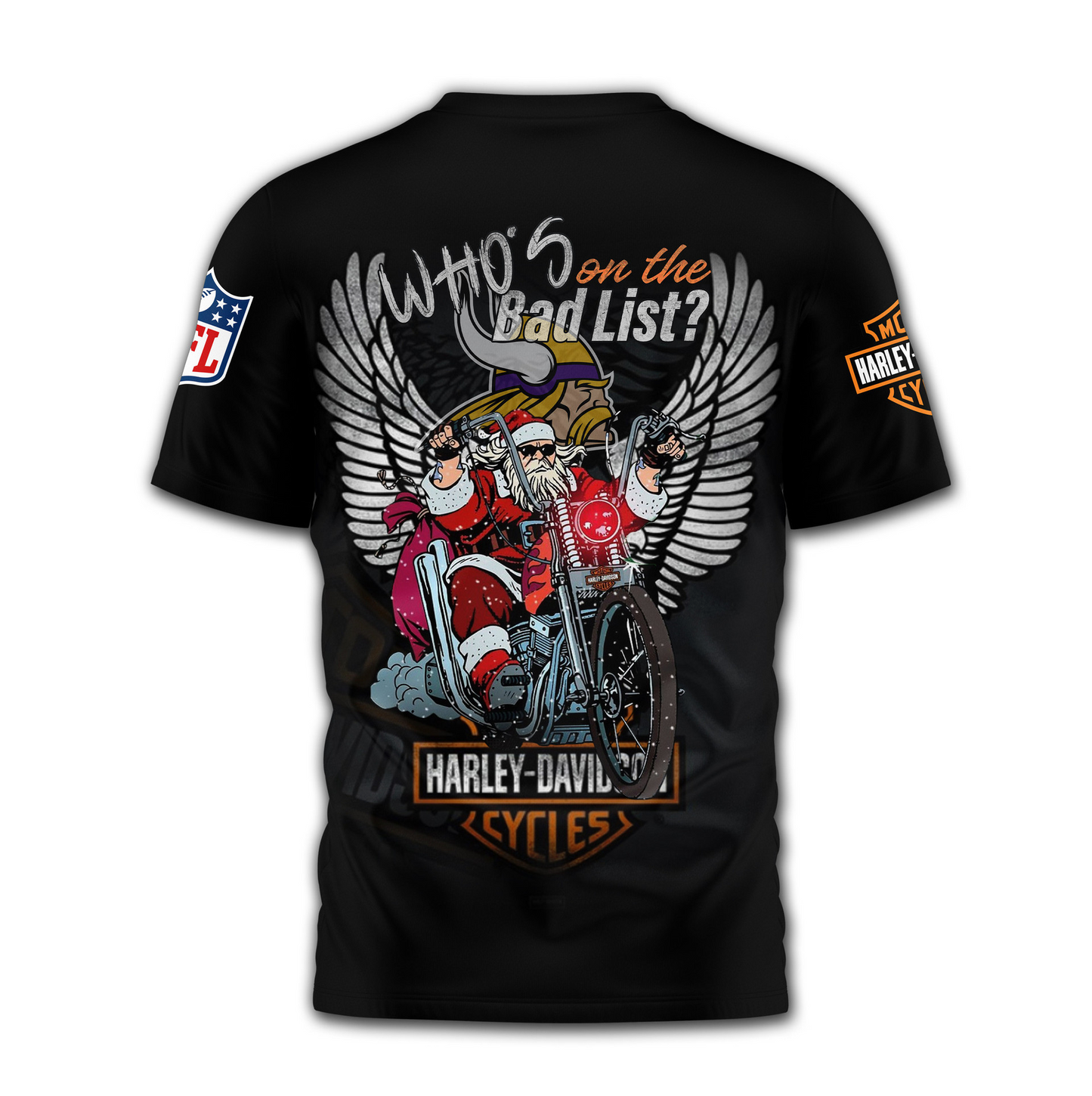 MV Premium NFL Harley-Davidson Santa Claus 3D Shirt DDT NTL