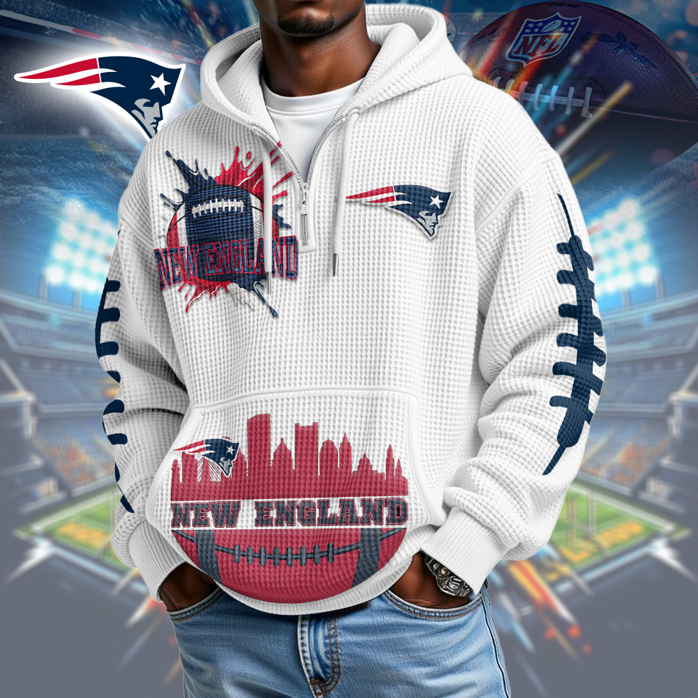 NEP Premium NFL Waffle Zipper Long Sleeve Hooded Sweatshirt DDT CTND