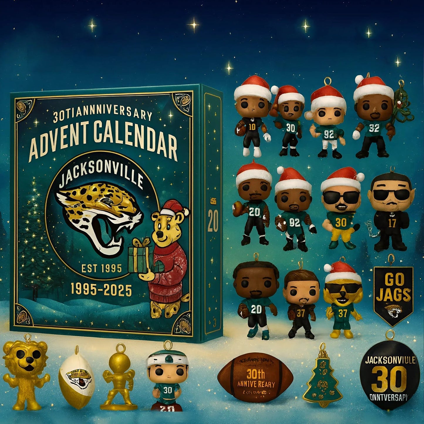NFL JAC Team Advent Calendar Christmas V1 NAK NHM