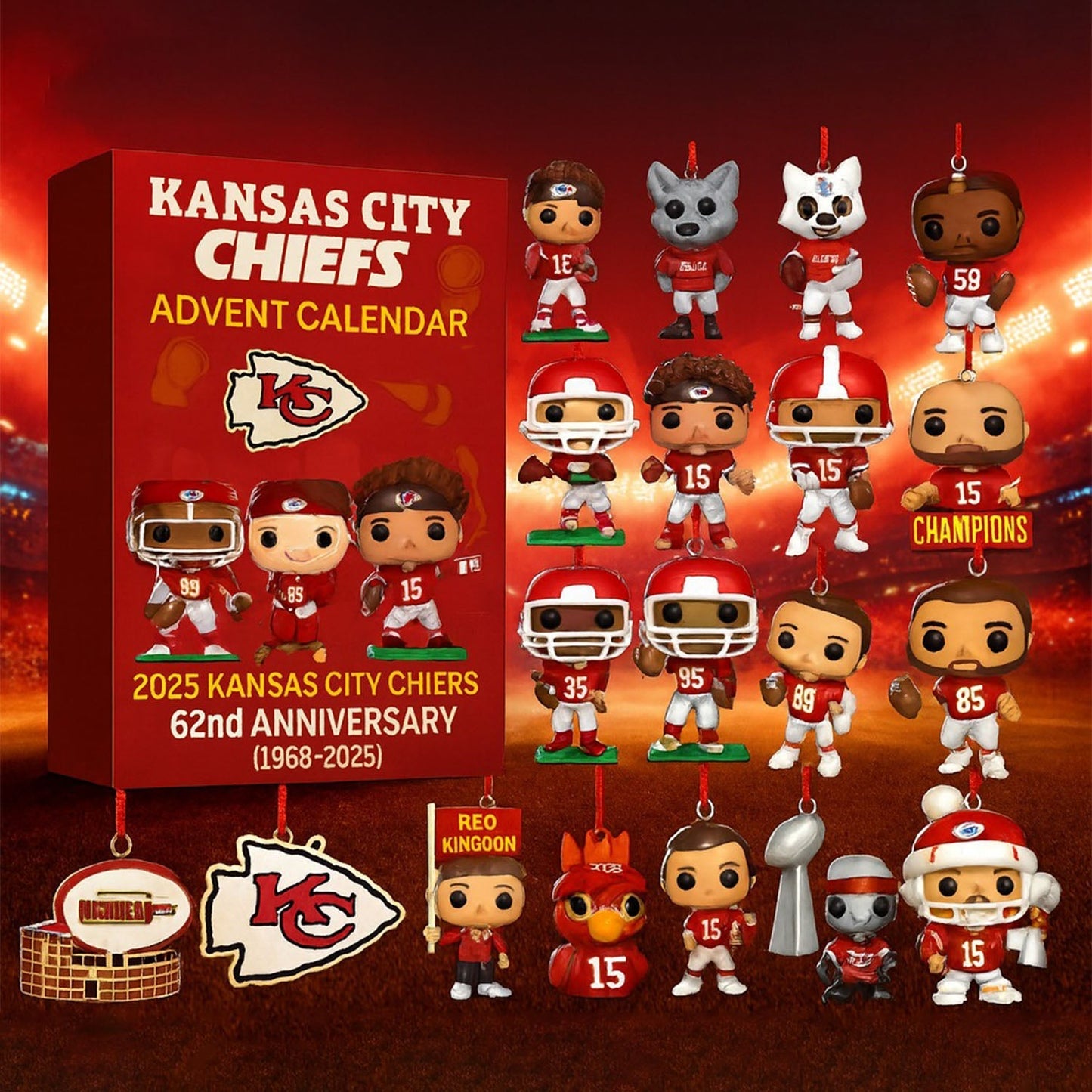 NFL KC Team Advent Calendar Christmas V1 NAK NHM