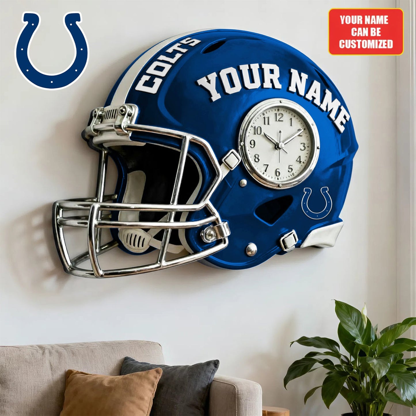 NFL IC Personalized American football helmet sculpture clock 08112025 V1 NAK NHM
