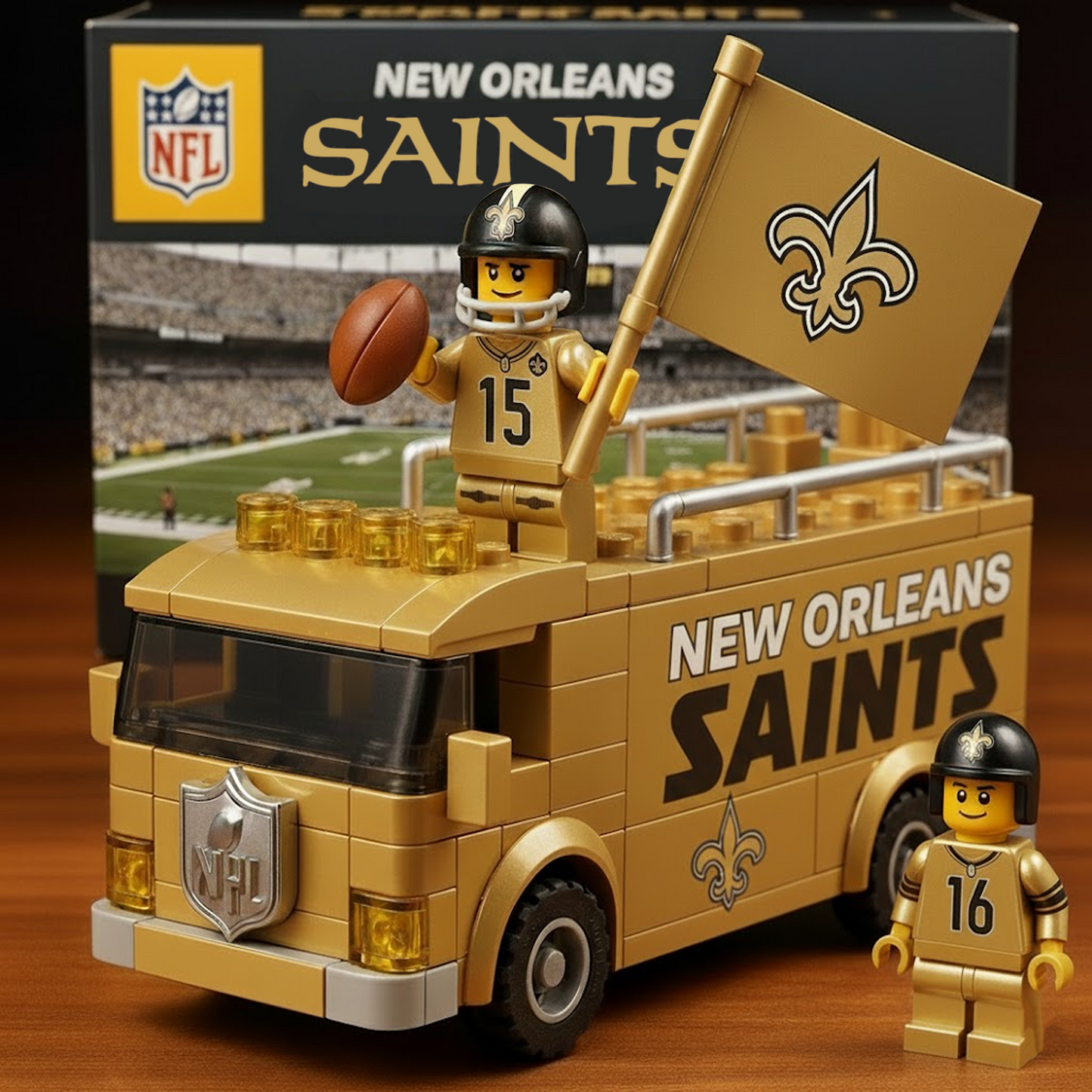 NO x NFL Building Blocks Bus Toy Set DatND DVT