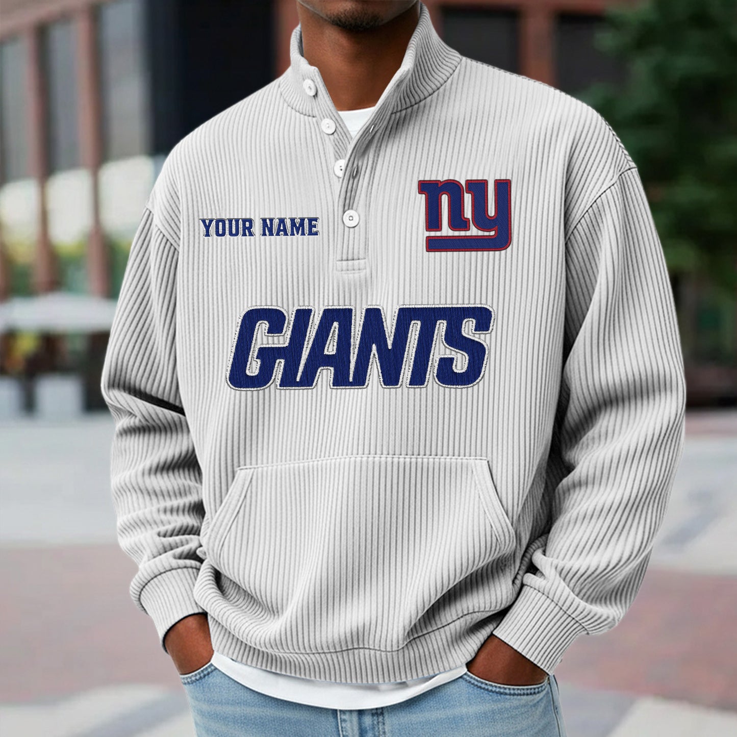 NYG x NFL Waffle High Neck Long Sleeved Sweatshirt DATND TANTD 221125