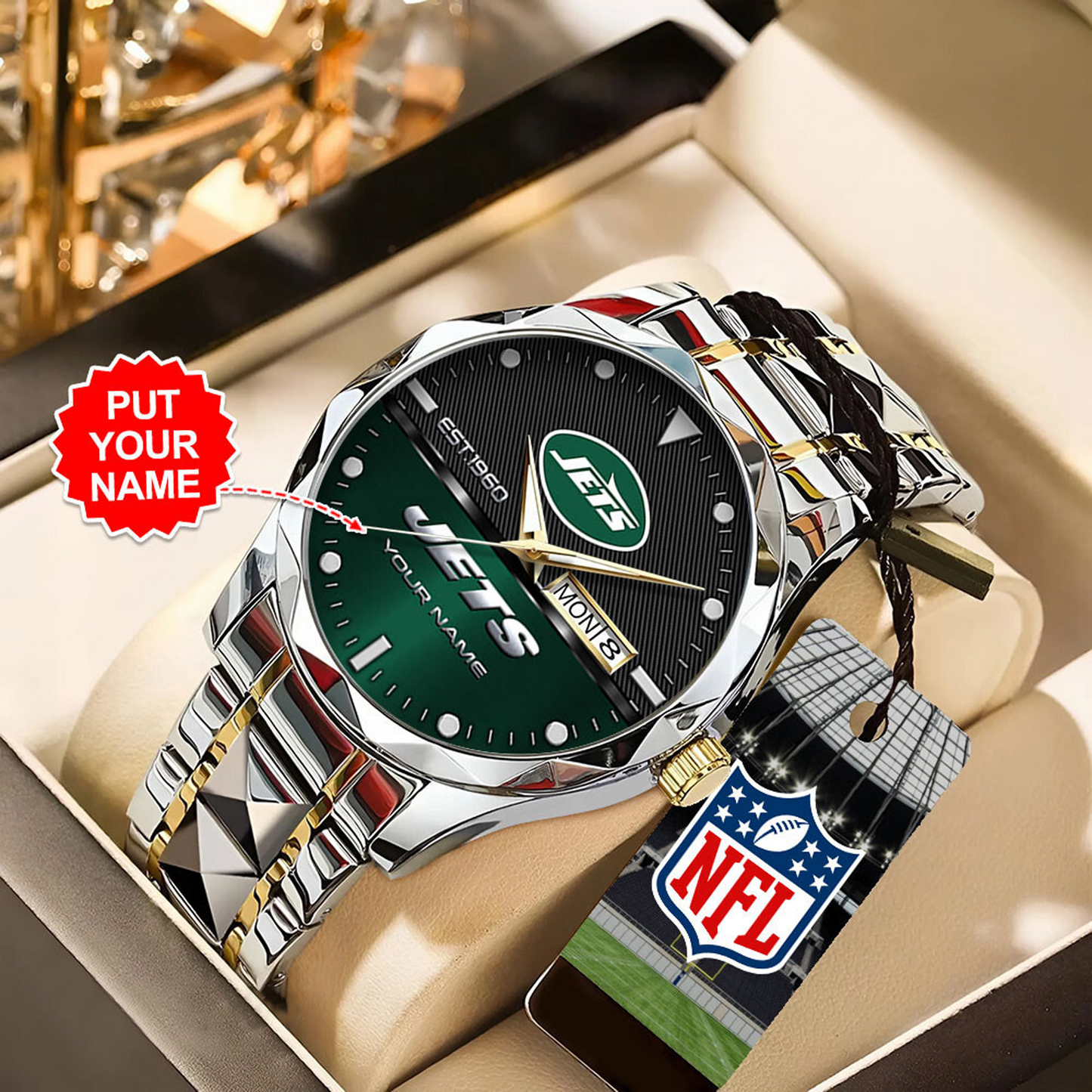NYJ x NFL Alloy Luxury Quartz Watch DATND TANTD