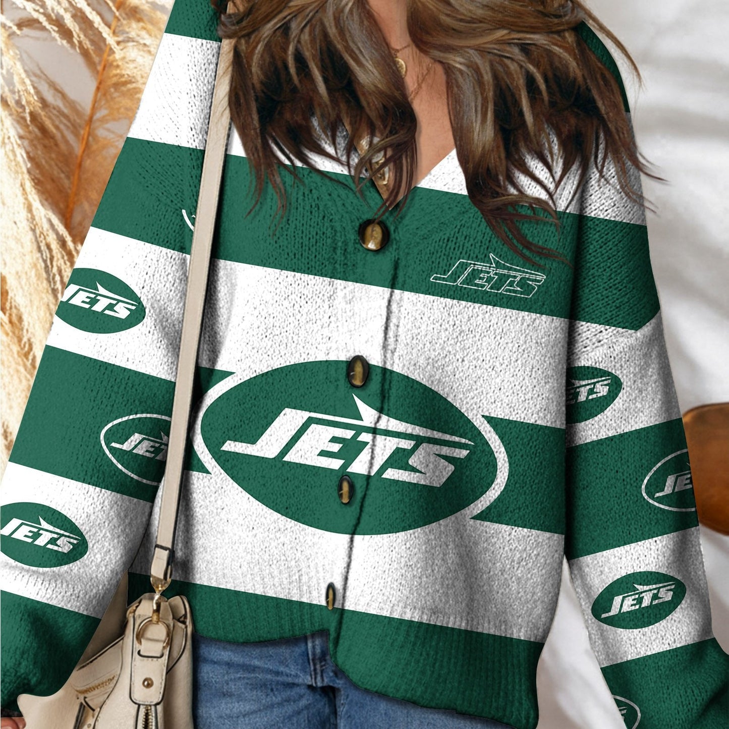 NYJ x NFL Cardigan Sweatshirt With Button DatND DVT
