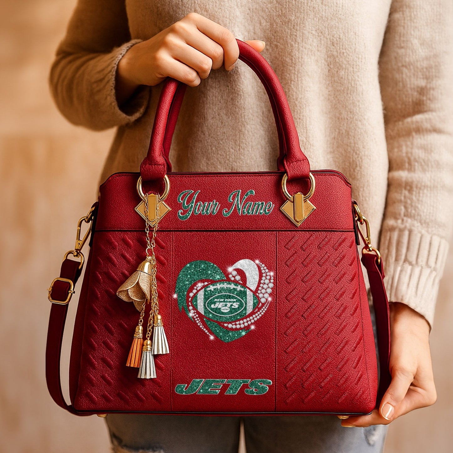 NYJ x NFL Zip Handbag 0811 DatND DVT