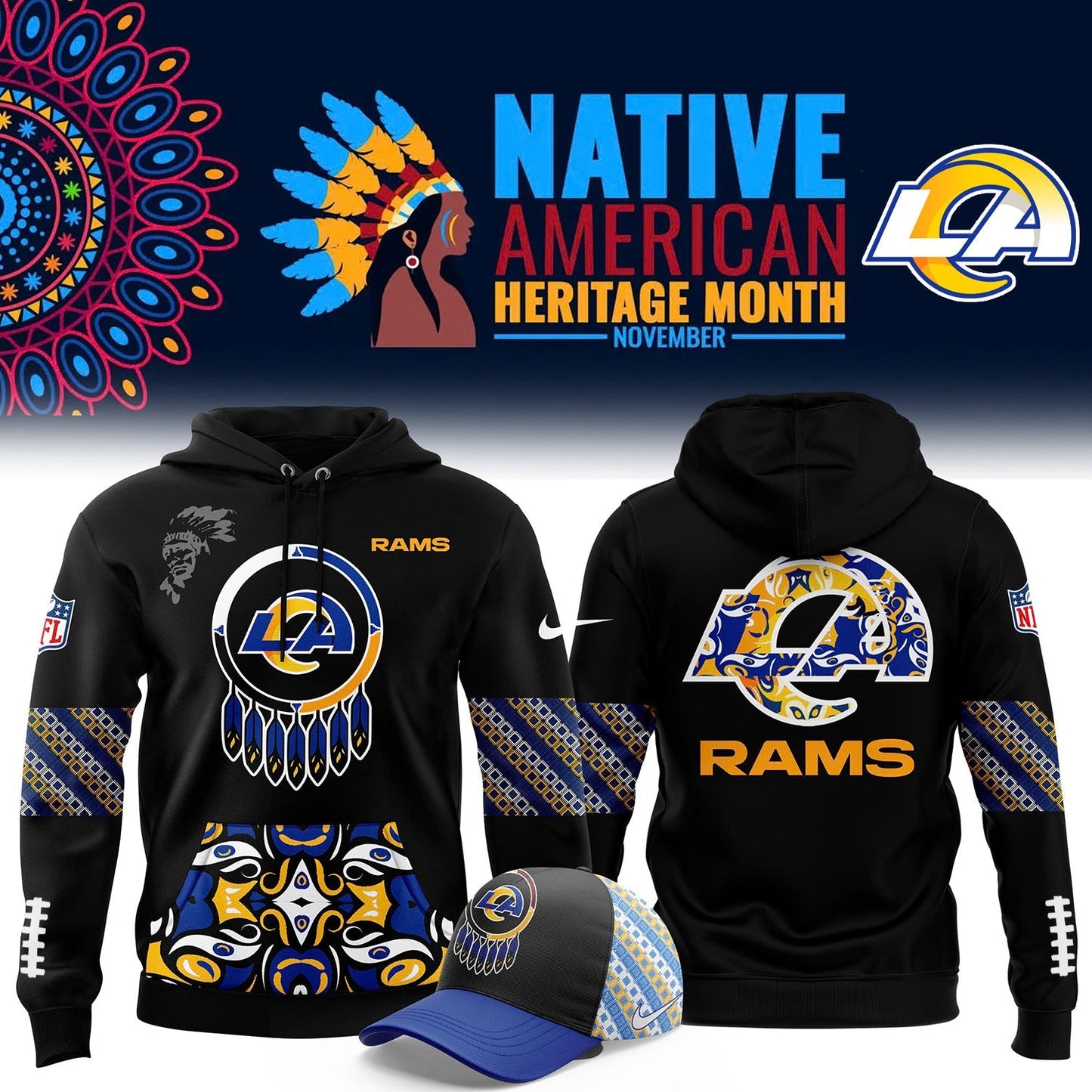 Native American Heritage Month Premium NFL X LAR Hoodie NDT NHM