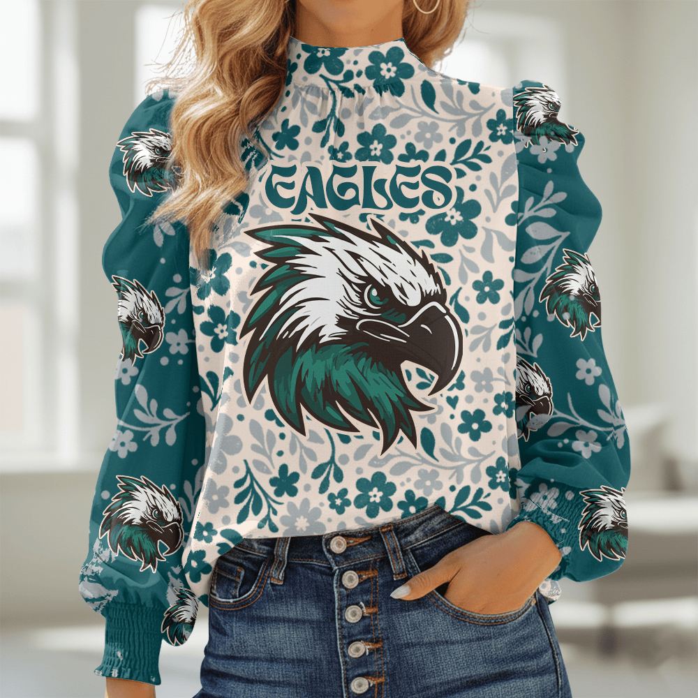 PE NFL Women Puff Sleeve Blouse DDT NTL