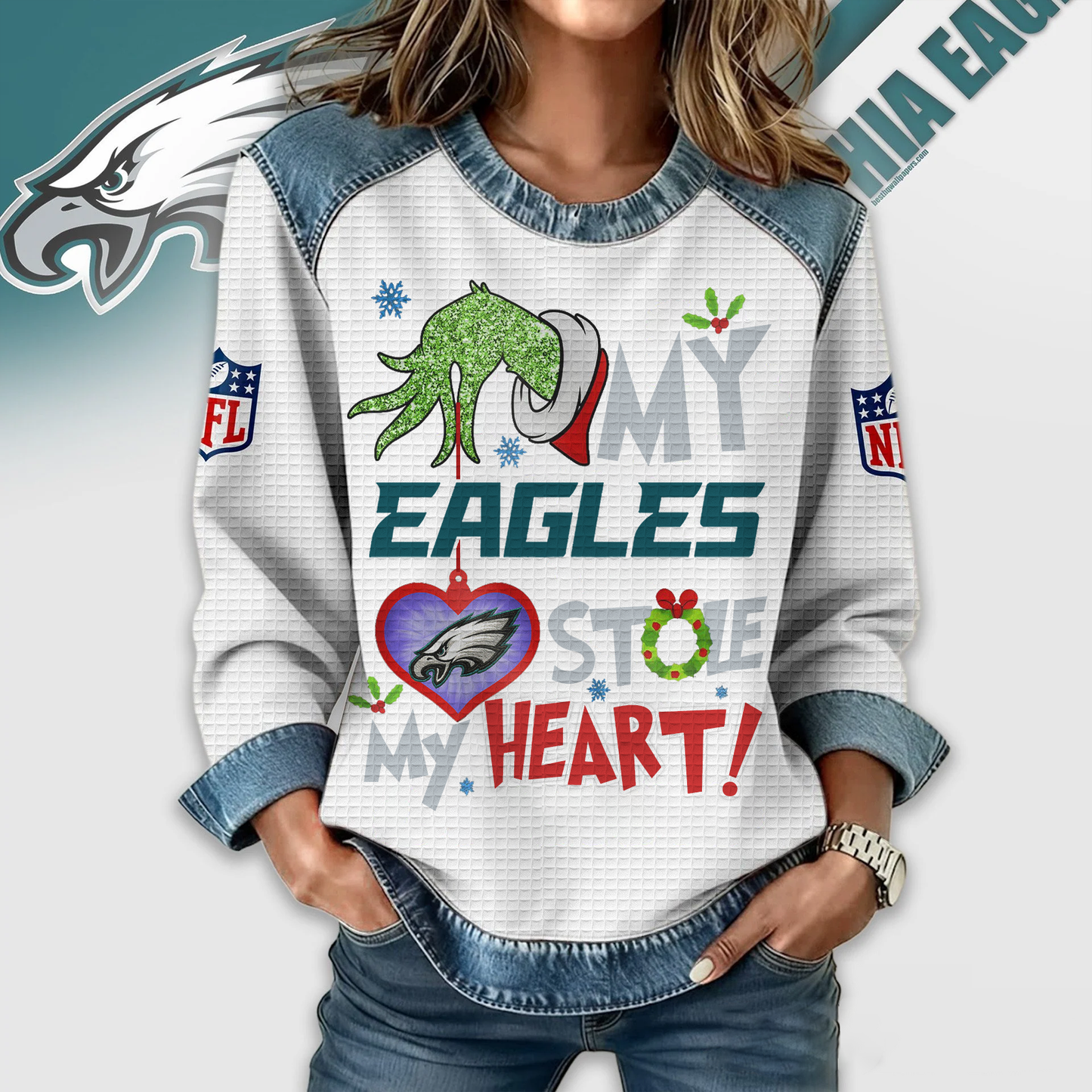 PE Premium NFL Grinch Womenƒ??s Casual Sweatshirt DDT 081125 NTL