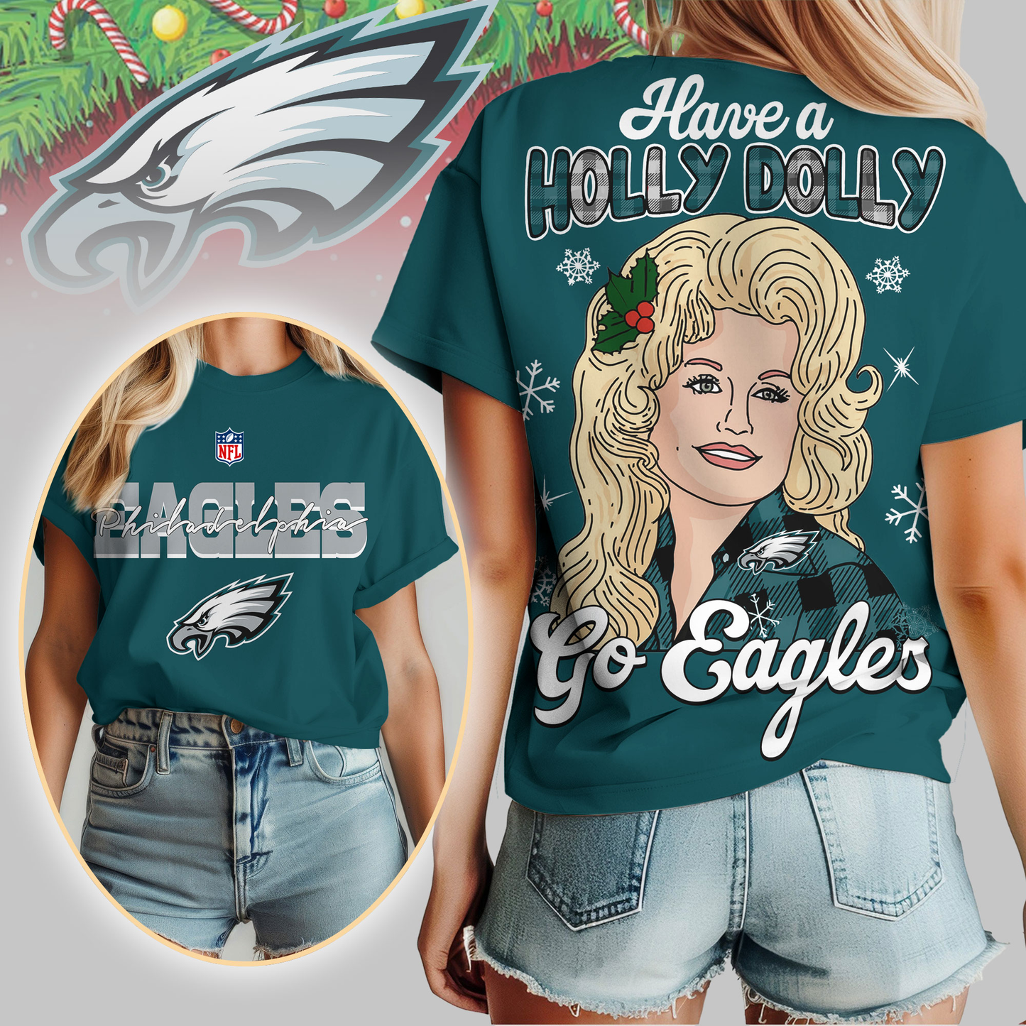 PE Premium NFL Have A Holly Dolly Women Shirt DDT CTND