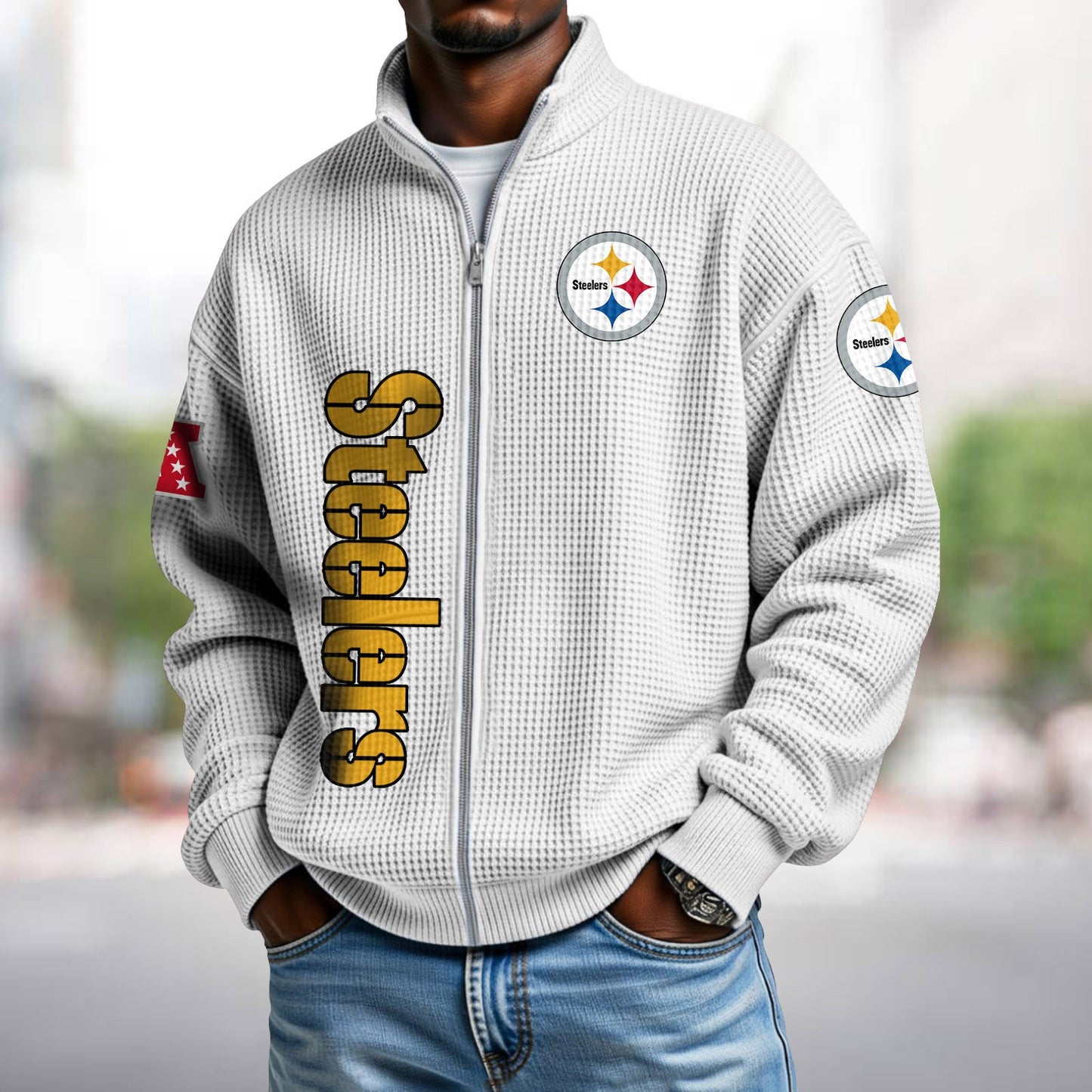 PIT x NFL Waffle Zip-Up Sweatshirt DATND TANTD