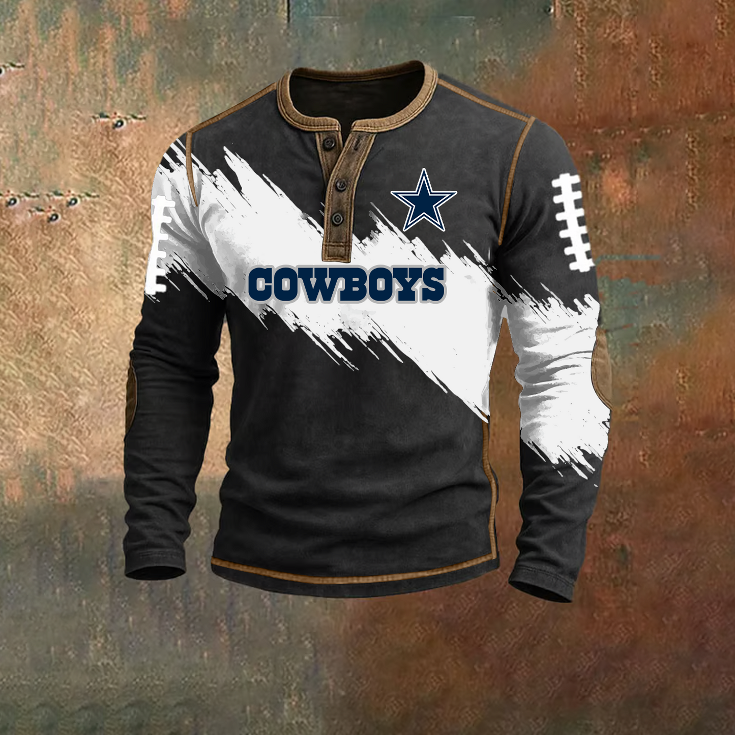 PREMIUM NFL X DAL HENLEY LONG SLEEVE OUTFIT SHIRT NDT TDT