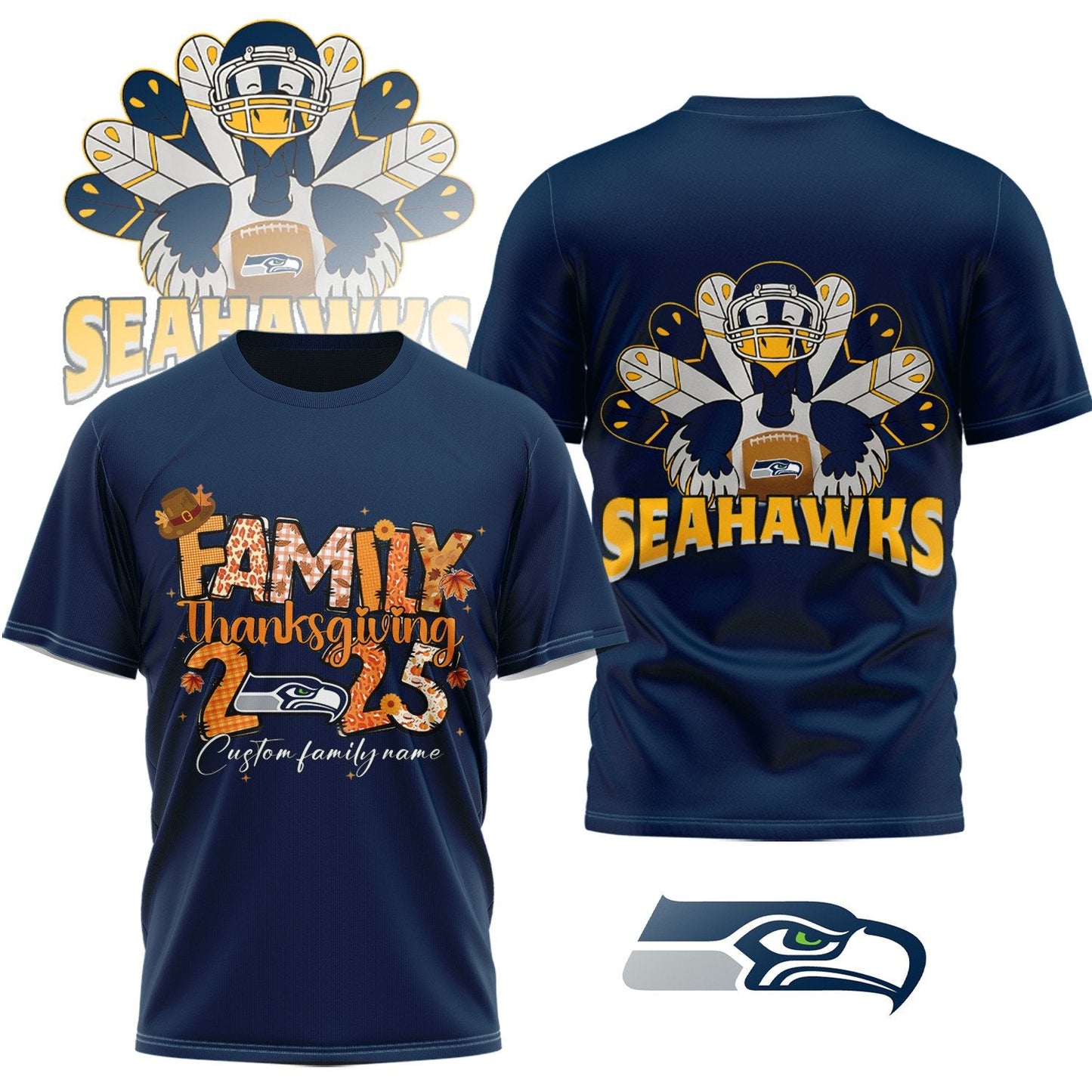PREMIUM NFL x SEAH Thanksgiving 3D Shirt NDT NHM